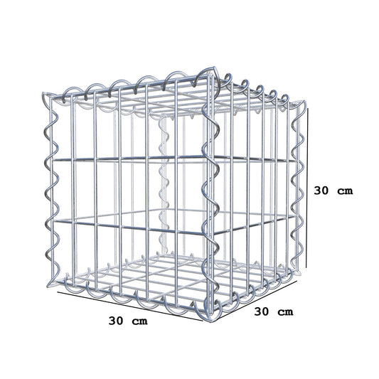 Gabion 30 cm x 30 cm x 30 cm (L x H x P), mailles 5 cm x 10 cm, spirale