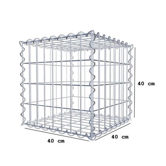 Gabion 40 cm x 40 cm x 40 cm (L x H x P), mailles 5 cm x 10 cm, spirale