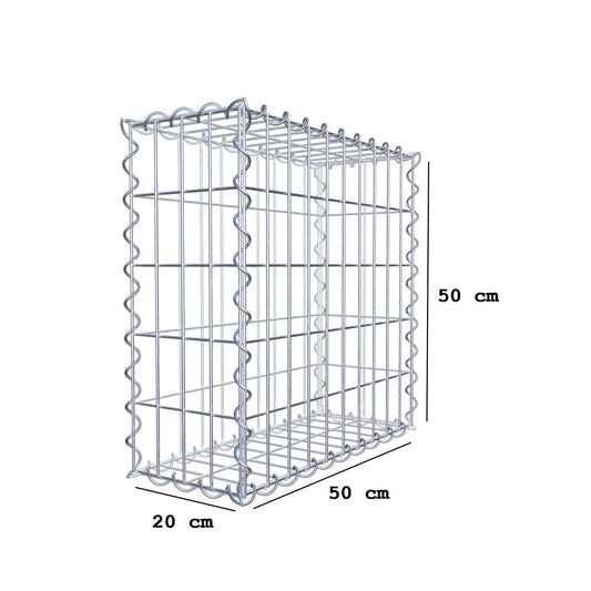 Gabion 50 cm x 50 cm x 20 cm (L x H x D), mesh size 5 cm x 10 cm, spiral