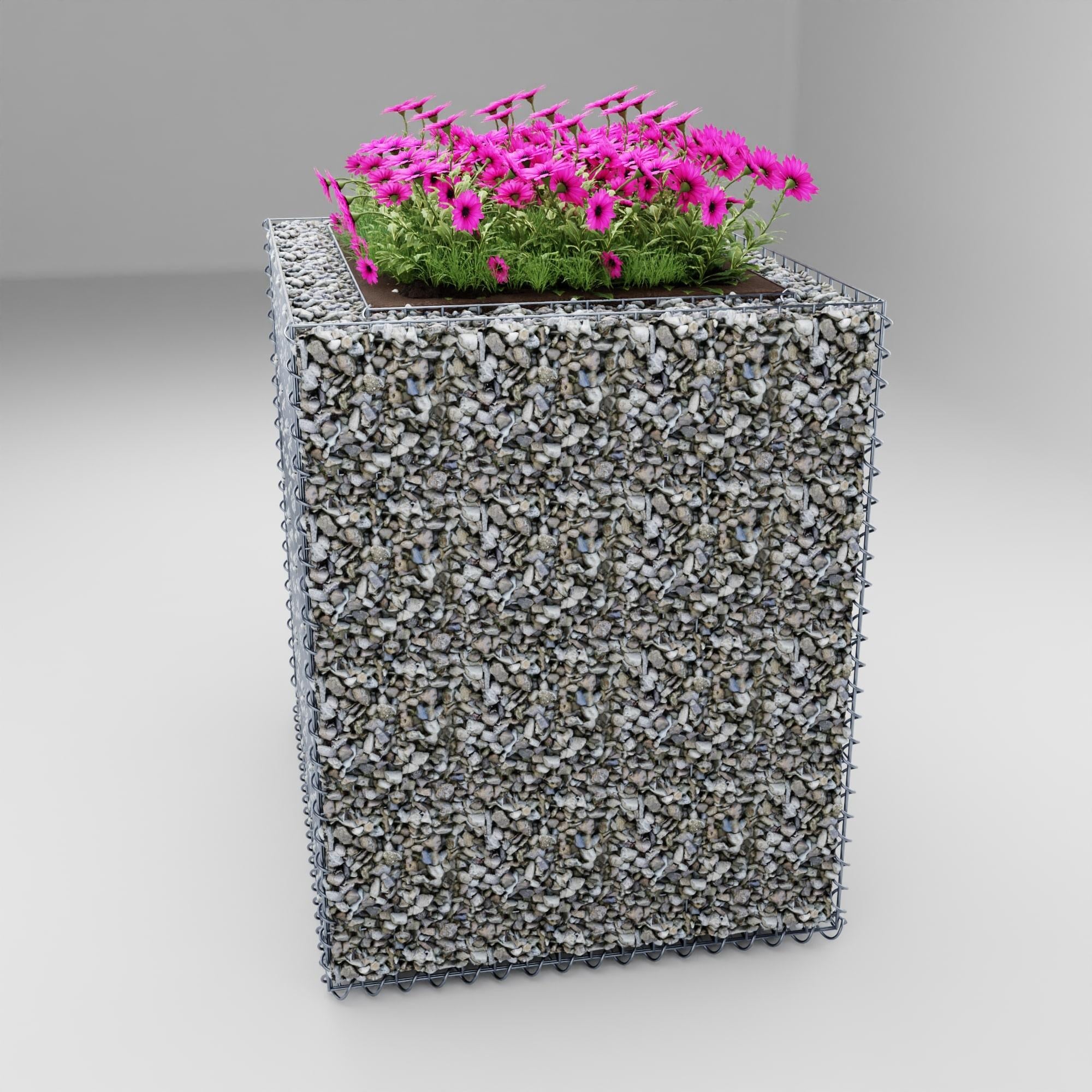 Højbed firkantet 100 cm x 80 cm x 100 cm (L x H x D), maskestørrelse 5 x 10 cm, vægtykkelse 10 cm