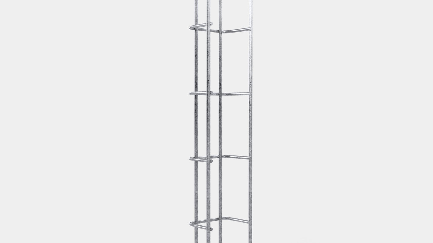 Altezza canalina 110 cm, profondità 5 cm, dimensione maglia 5 x 10 cm