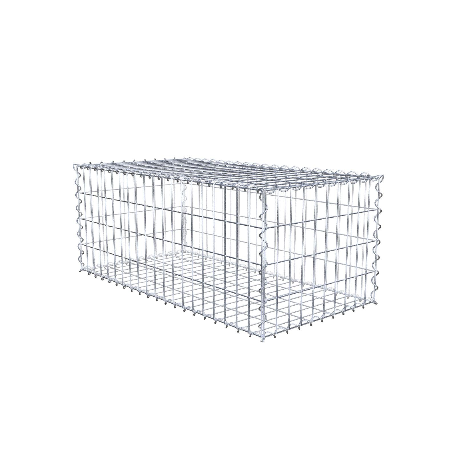 Schanskorf 100 cm x 40 cm x 50 cm (L x H x D), maaswijdte 5 cm x 10 cm, spiraalvormig