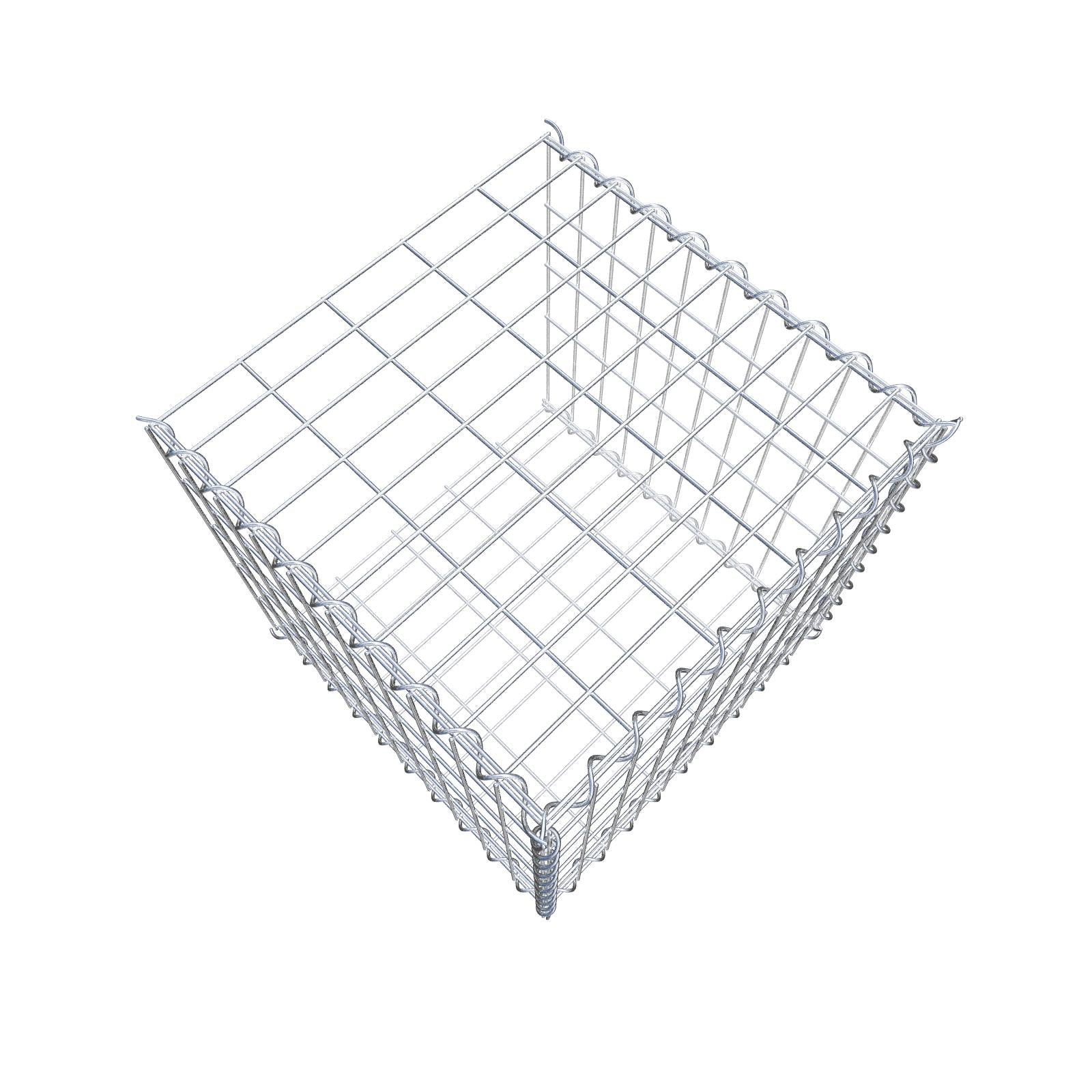 Aangegroeide schanskorf type 2 50 cm x 50 cm x 50 cm (L x H x D), maaswijdte 5 cm x 10 cm, spiraal