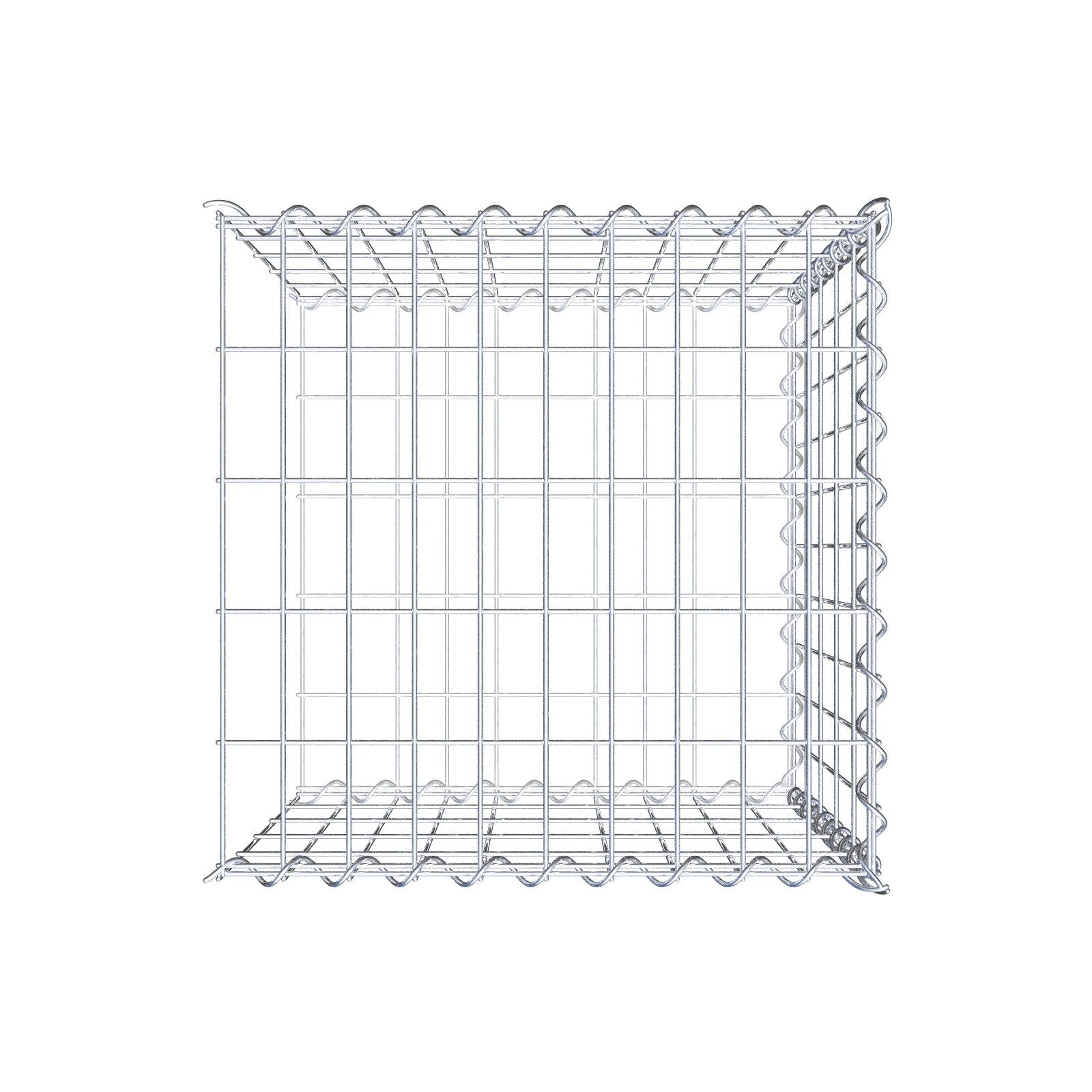 Aangegroeide schanskorf type 2 50 cm x 50 cm x 50 cm (L x H x D), maaswijdte 5 cm x 10 cm, spiraal