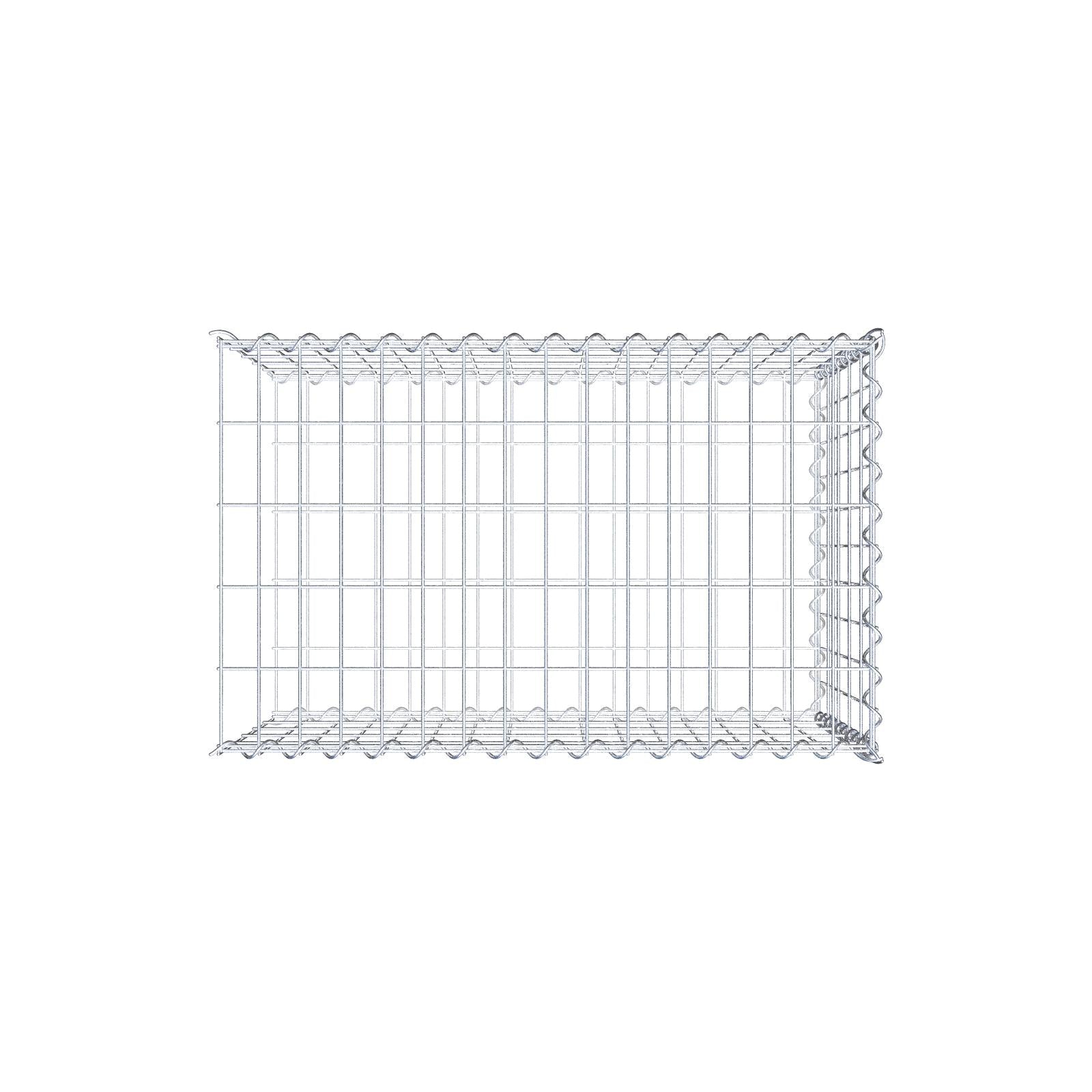 Gabião tipo 2 80 cm x 50 cm x 50 cm (C x A x P), malhagem 5 cm x 10 cm, espiral