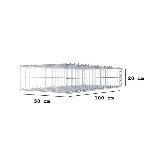 Gabião tipo 2 100 cm x 20 cm x 50 cm (C x A x P), malhagem 5 cm x 10 cm, espiral