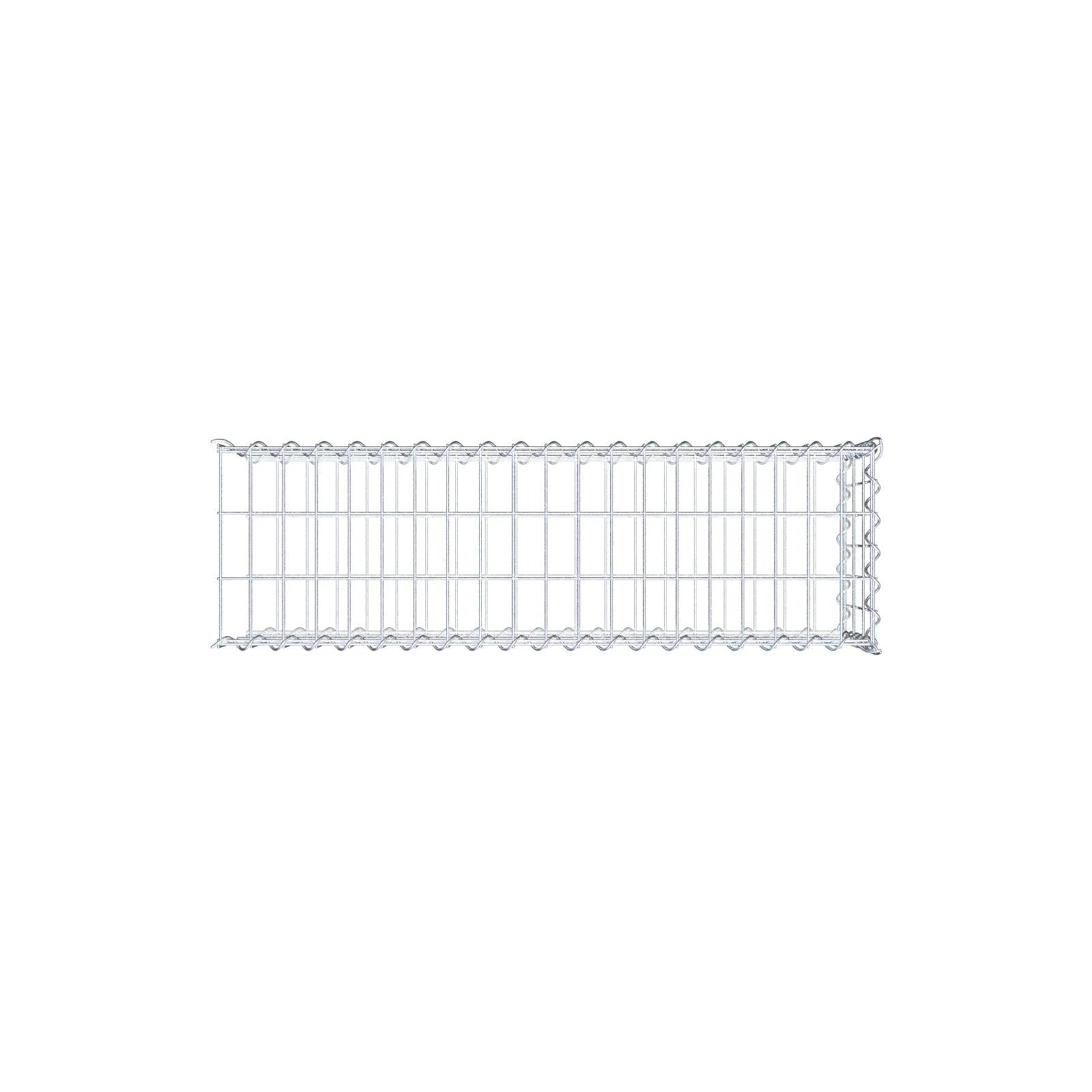 Tilläggsgabion typ 2 100 cm x 30 cm x 30 cm (L x H x D), maskstorlek 5 cm x 10 cm, spiral