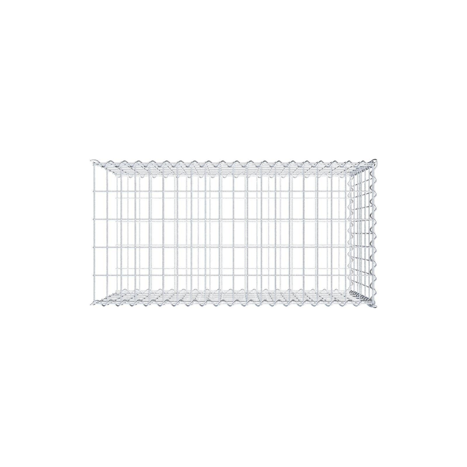 Grown-on gabion type 2 100 cm x 60 cm x 50 cm (L x H x D), mesh size 5 cm x 10 cm, spiral