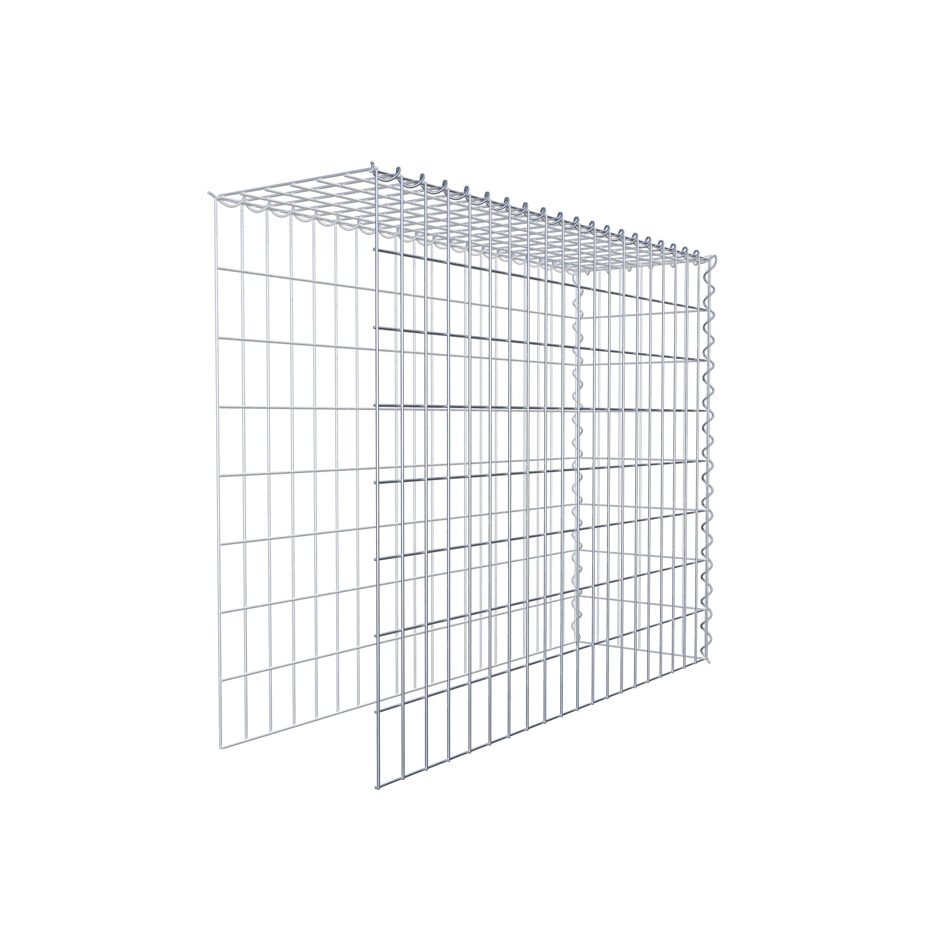 Påväxt gabion typ 4 100 cm x 80 cm x 30 cm (L x H x D), maskstorlek 5 cm x 10 cm, spiral