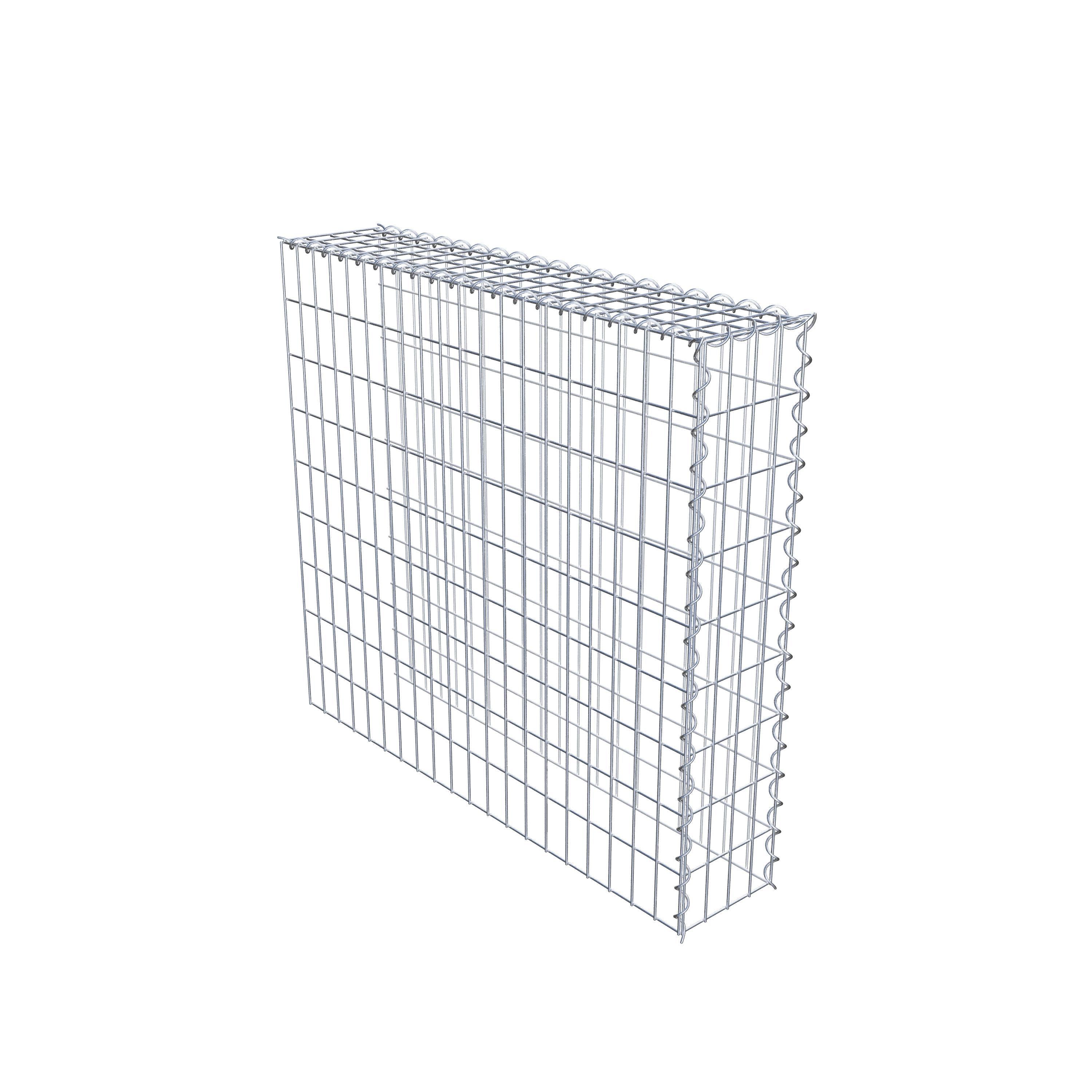 Gabion rapporté type 4 100 cm x 90 cm x 20 cm (L x H x P), mailles 5 cm x 10 cm, spirale