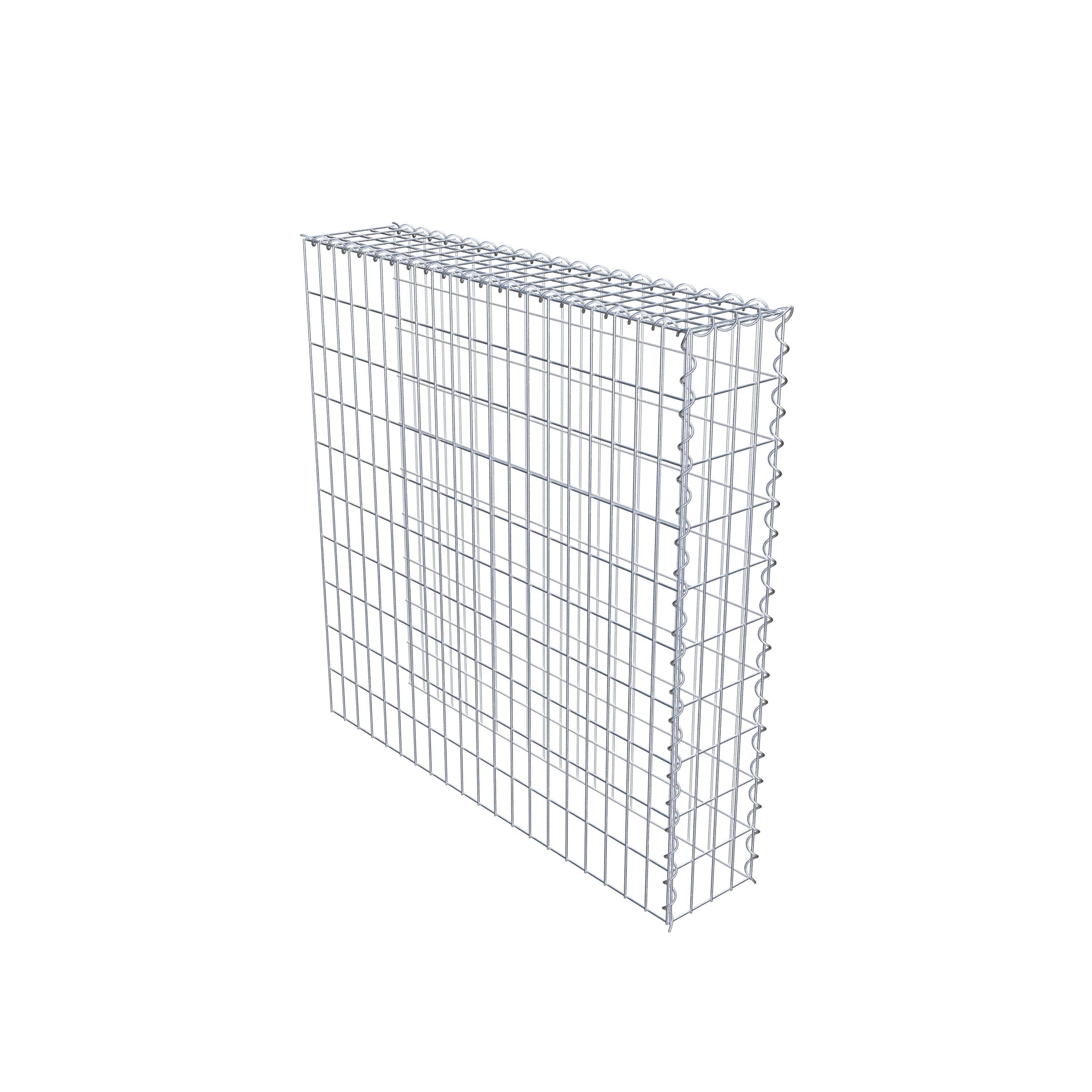 Gabion rapporté type 4 100 cm x 100 cm x 20 cm (L x H x P), mailles 5 cm x 10 cm, spirale