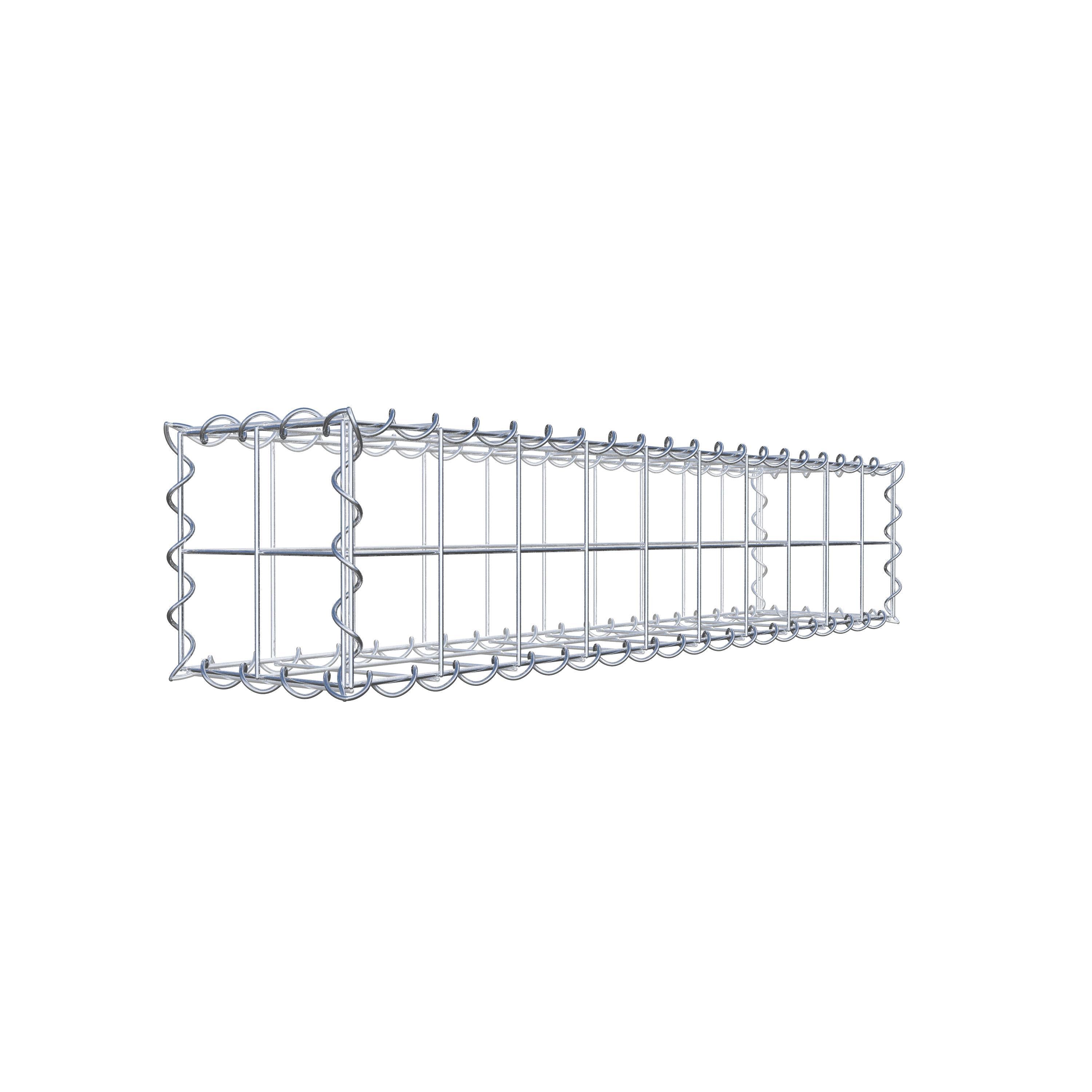 Gabion 100 cm x 20 cm x 20 cm (L x H x D), maskstorlek 10 cm x 10 cm, spiral