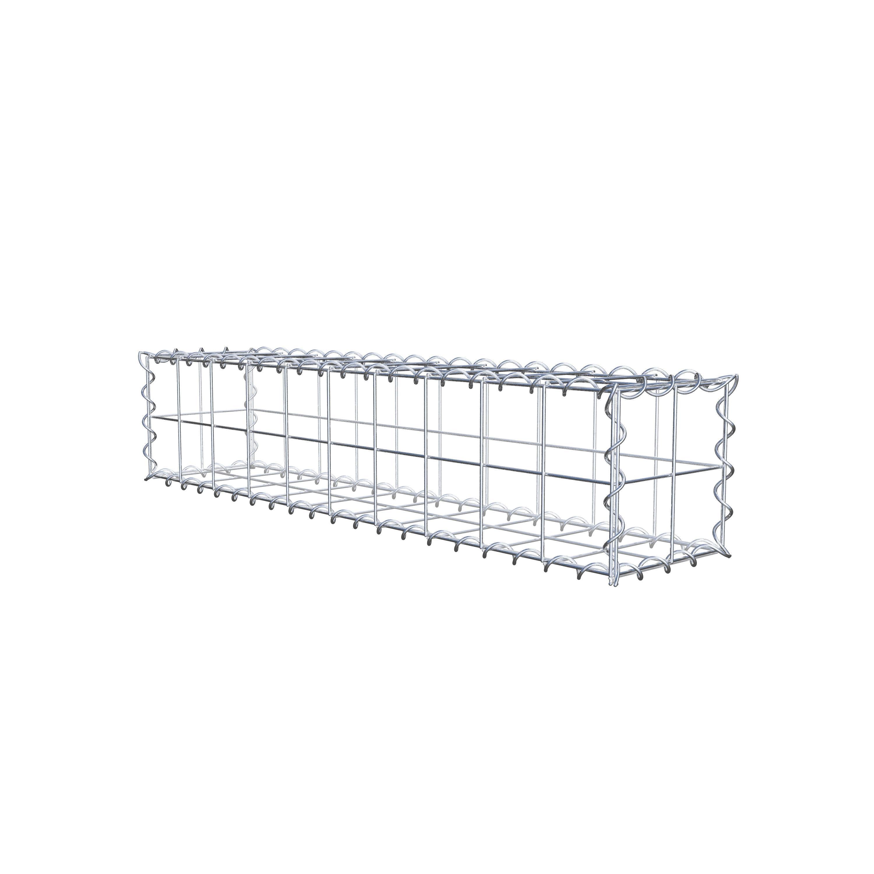 Gabion 100 cm x 20 cm x 20 cm (L x H x D), maskstorlek 10 cm x 10 cm, spiral