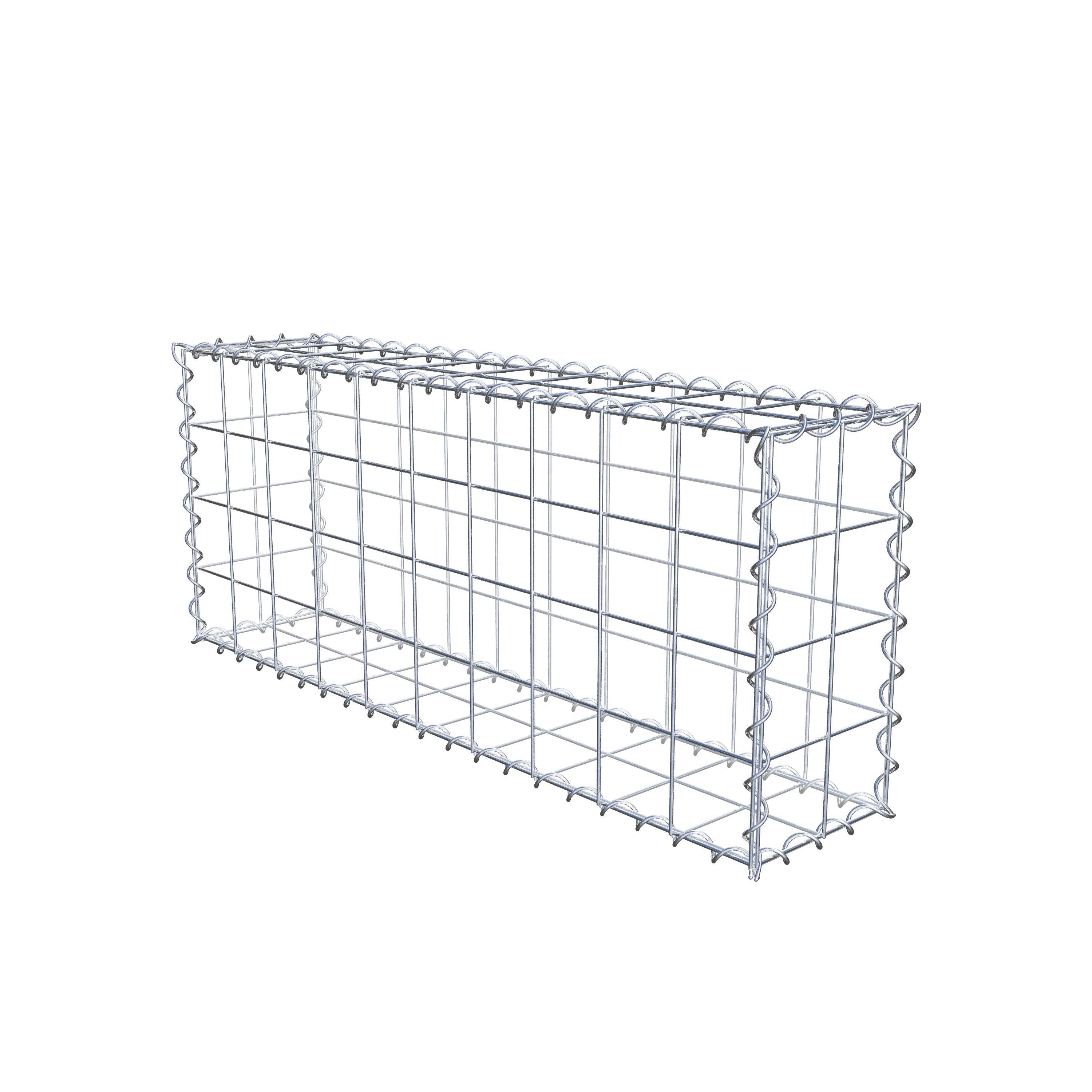 Gabbione 100 cm x 40 cm x 20 cm (L x H x P), maglia 10 cm x 10 cm, spirale