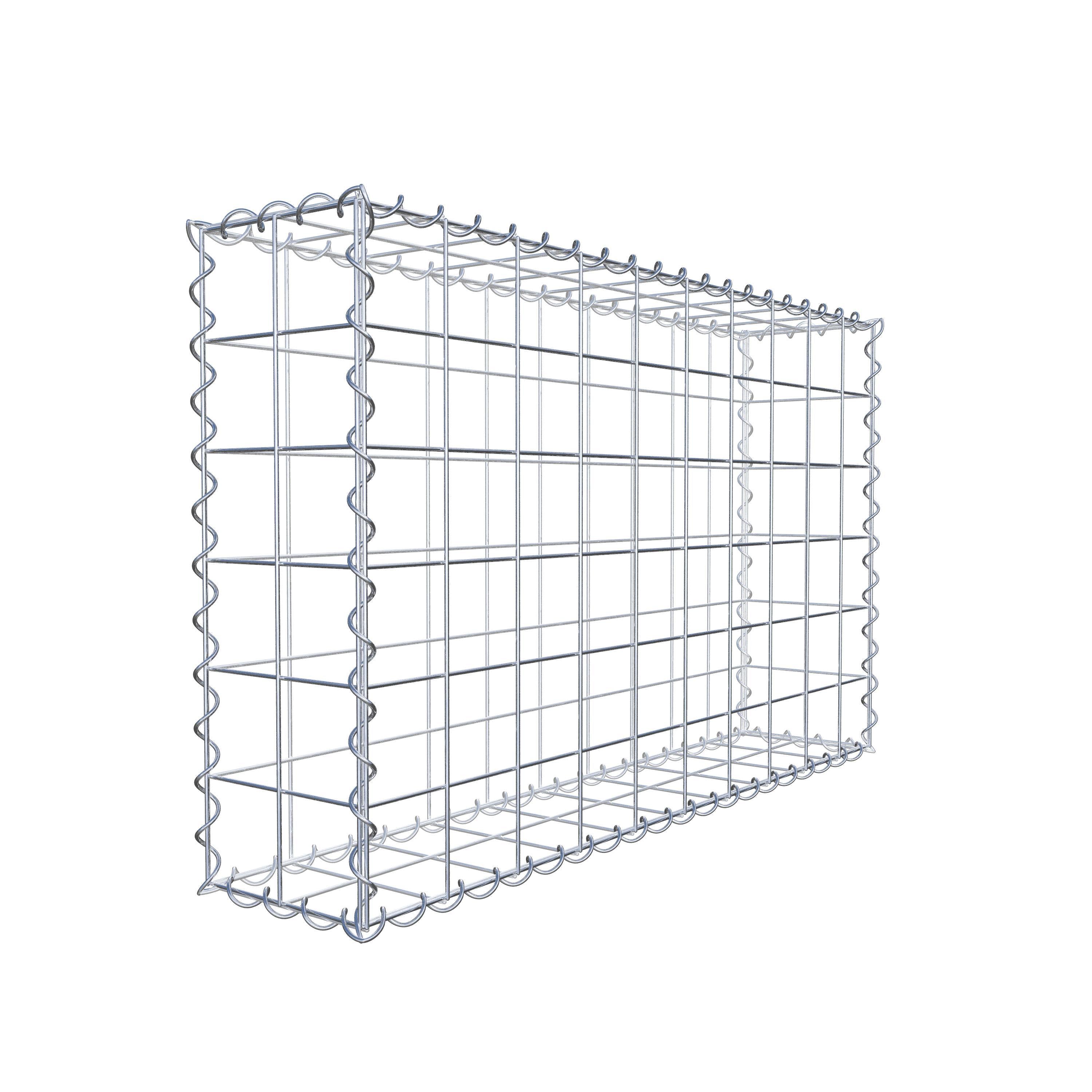 Schanskorf 100 cm x 60 cm x 20 cm (L x H x D), maaswijdte 10 cm x 10 cm, spiraalvormig