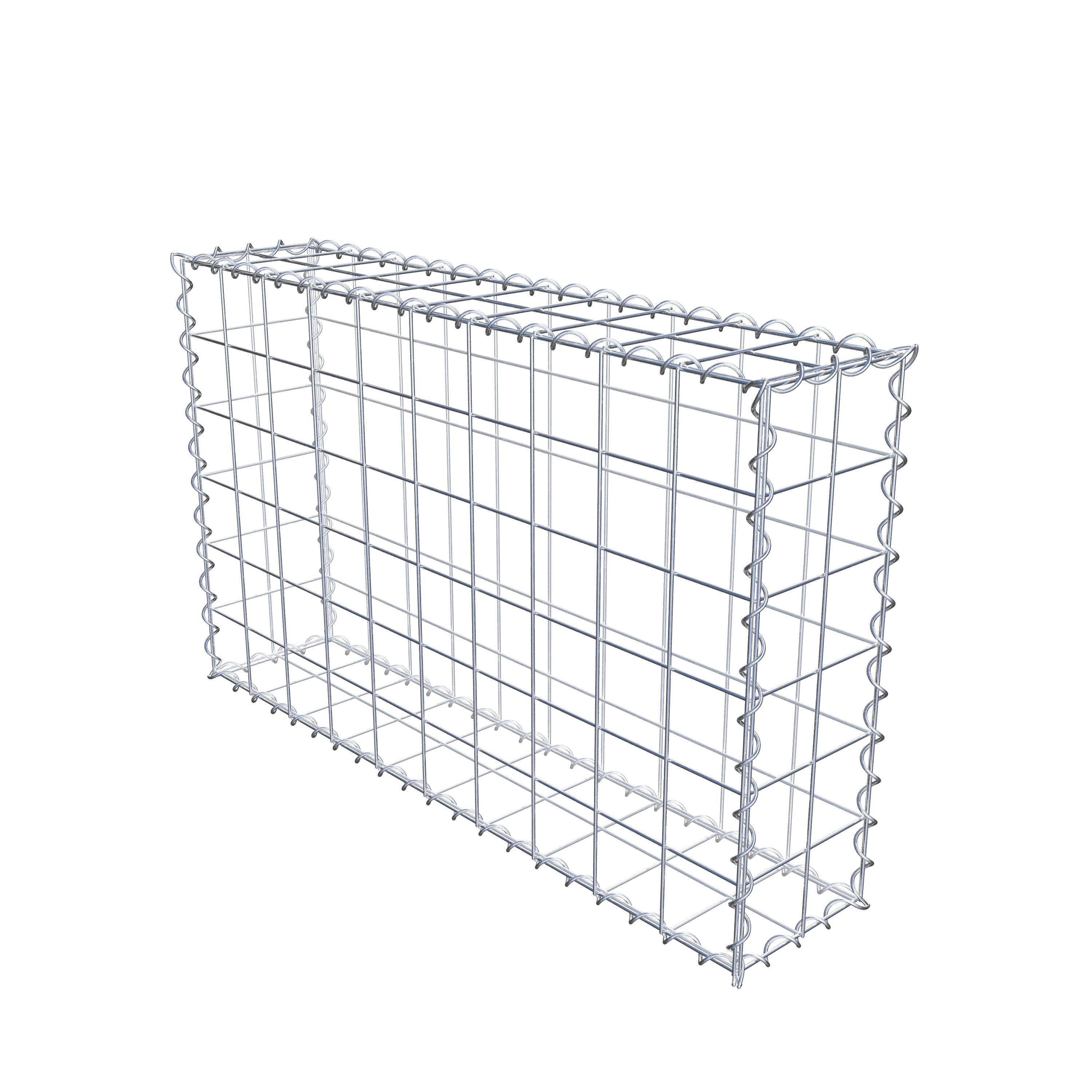 Schanskorf 100 cm x 60 cm x 20 cm (L x H x D), maaswijdte 10 cm x 10 cm, spiraalvormig
