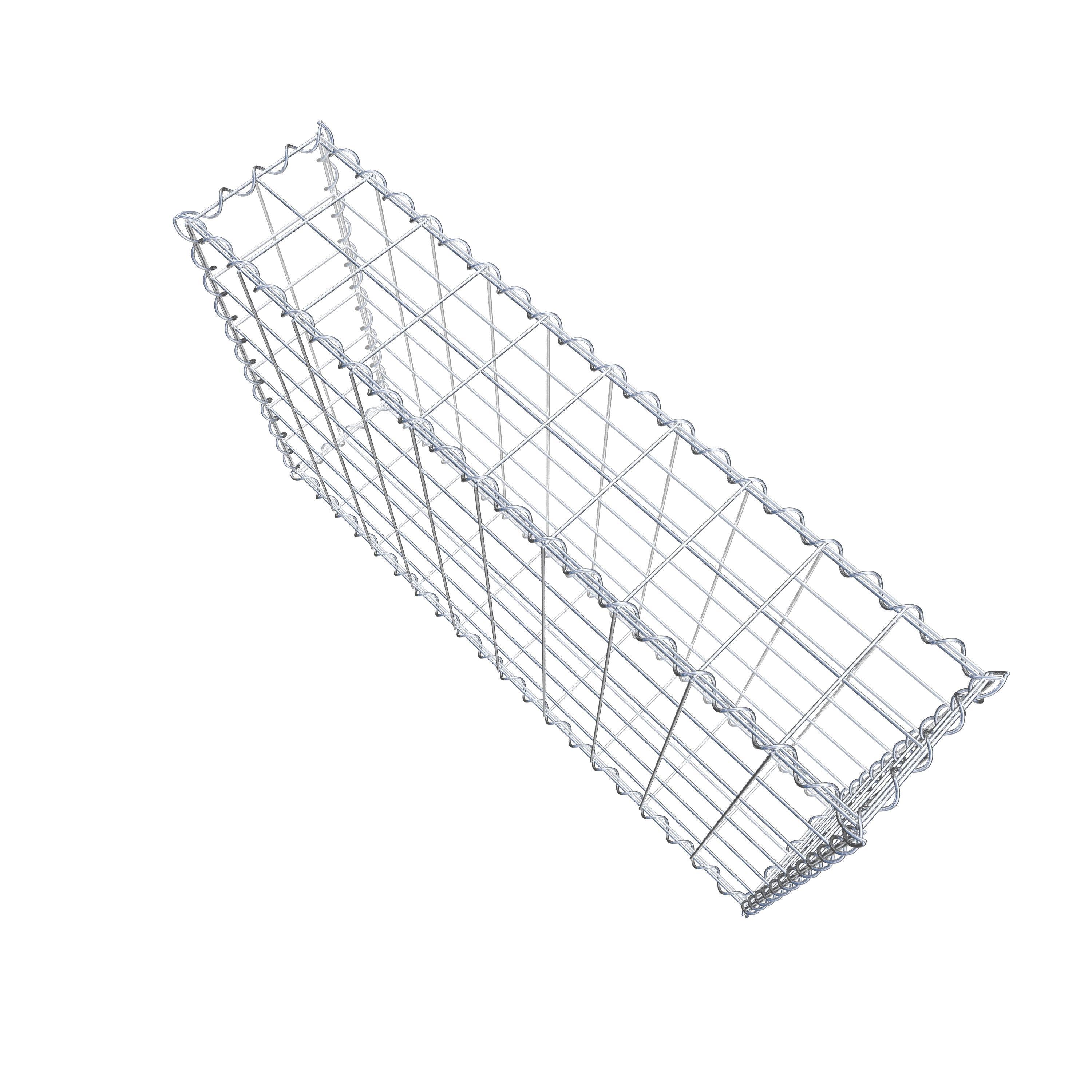 Schanskorf 100 cm x 60 cm x 20 cm (L x H x D), maaswijdte 10 cm x 10 cm, spiraalvormig