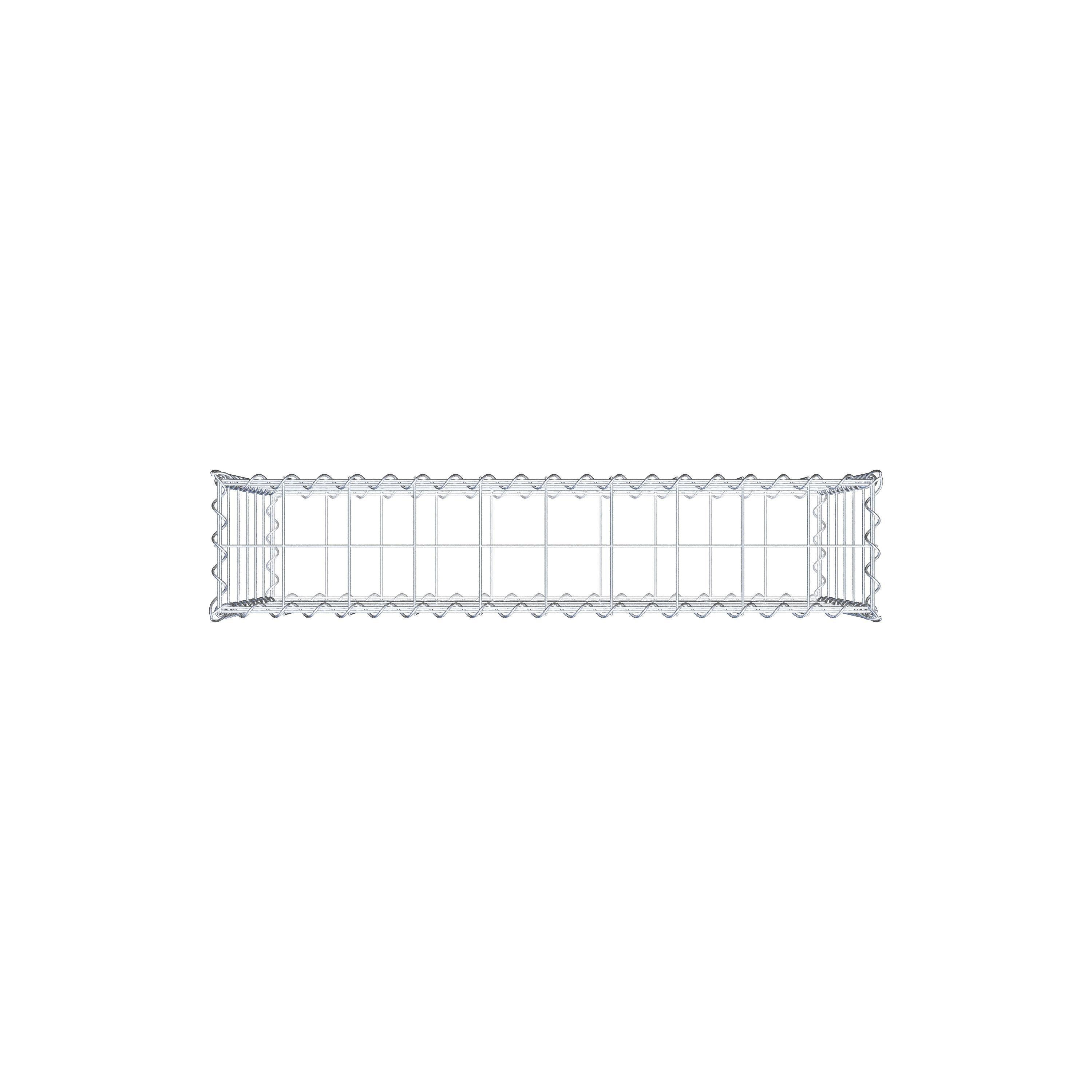 Schanskorf 100 cm x 60 cm x 20 cm (L x H x D), maaswijdte 10 cm x 10 cm, spiraalvormig
