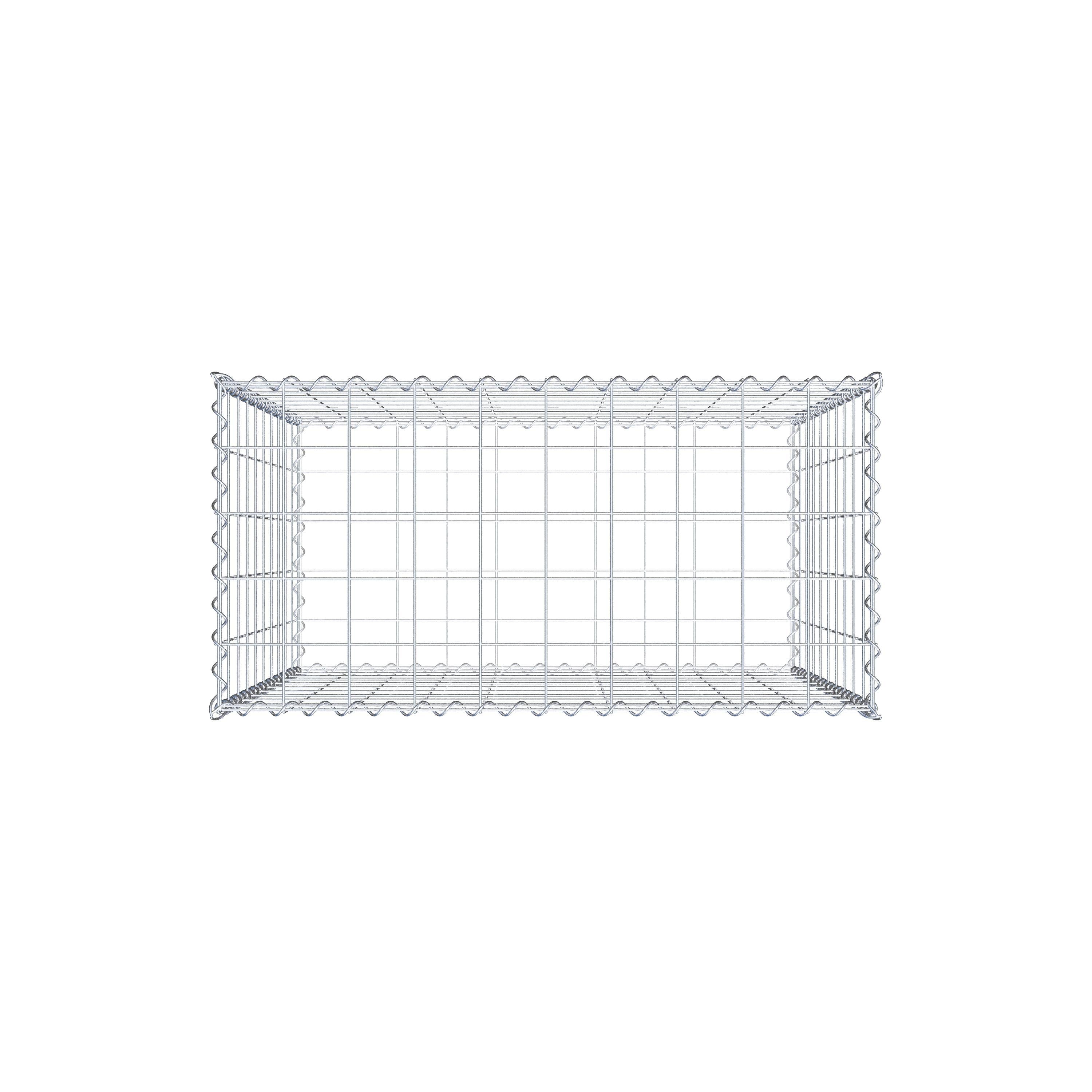 Gabion 100 cm x 100 cm x 50 cm (L x H x D), maskstorlek 10 cm x 10 cm, spiral