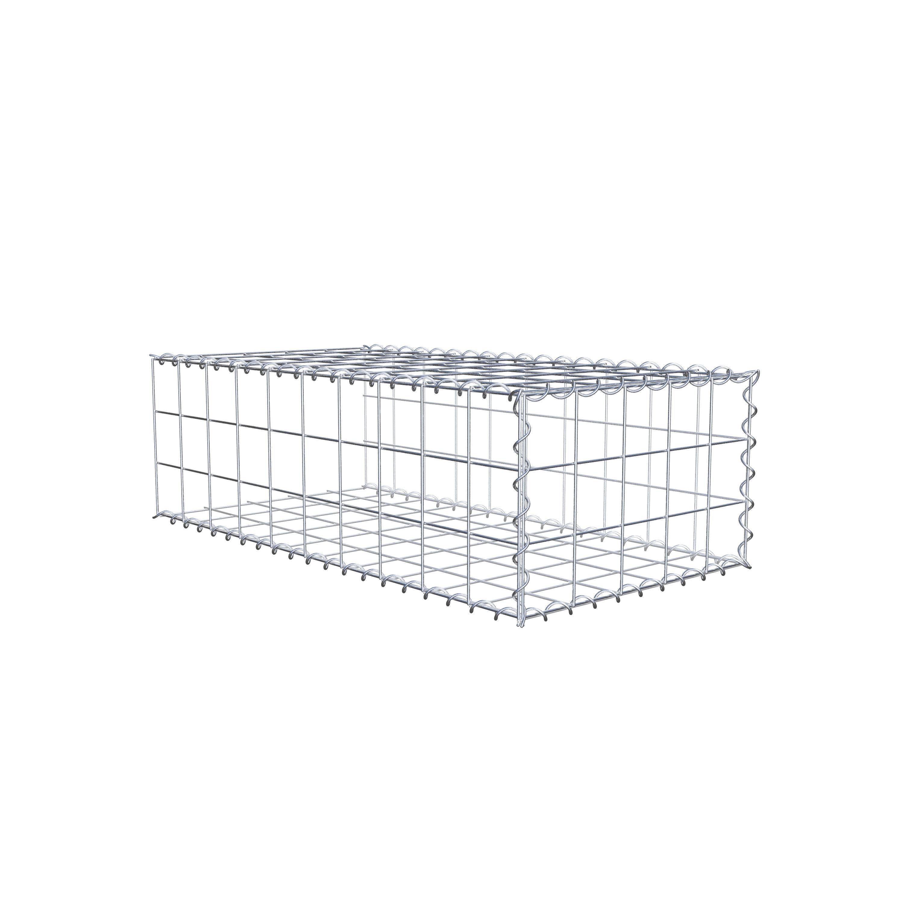 Gabião tipo 2 100 cm x 30 cm x 50 cm (C x A x P), malhagem 10 cm x 10 cm, espiral