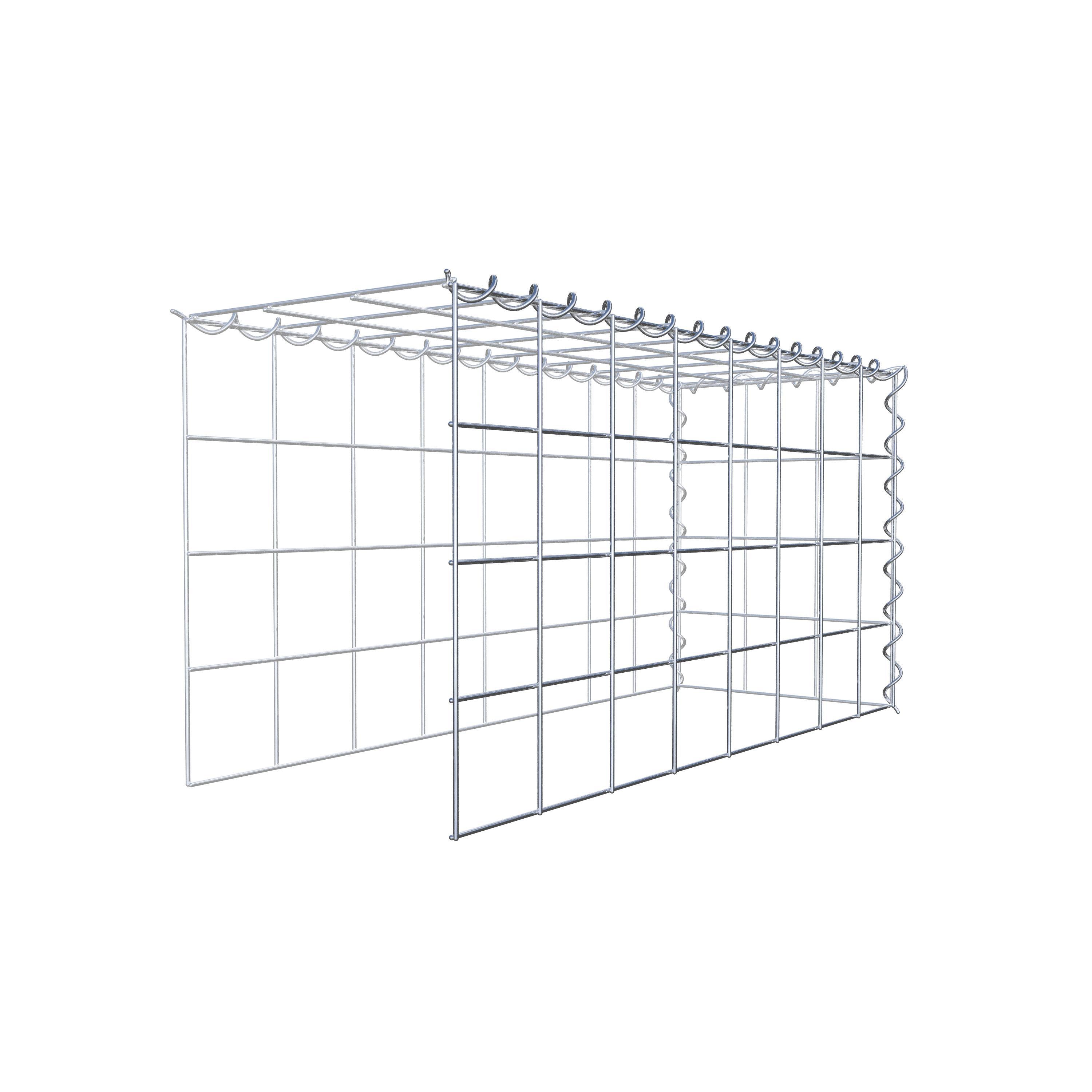 Add-on schanskorf type 4 80 cm x 40 cm x 30 cm (L x H x D), maaswijdte 10 cm x 10 cm, spiraal