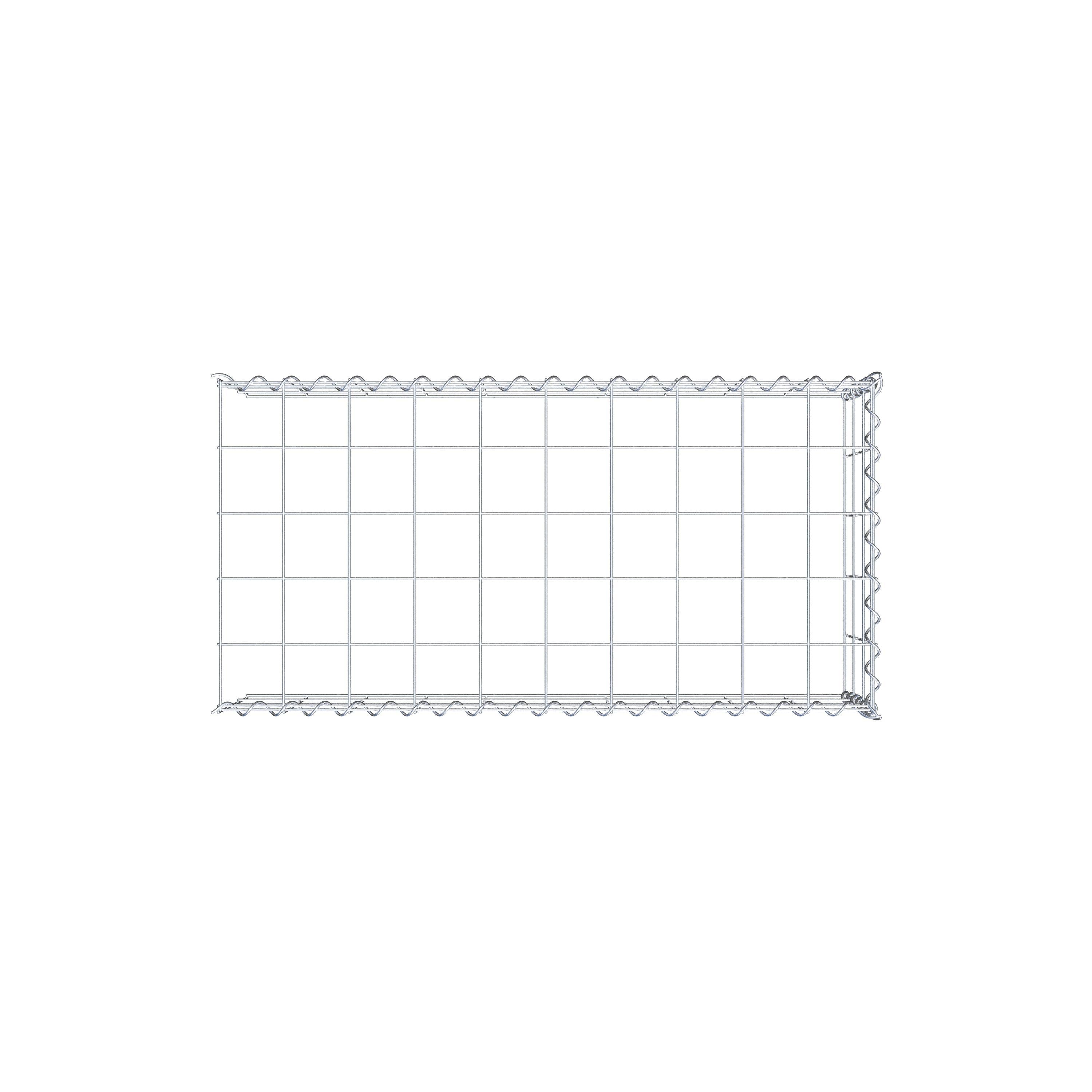 Extra gabion typ 4 100 cm x 30 cm x 50 cm (L x H x D), maskstorlek 10 cm x 10 cm, spiral
