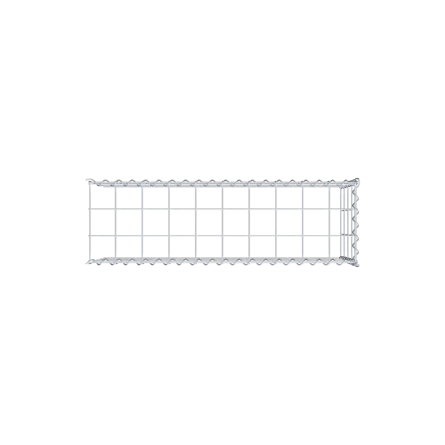 Opvokset gabion type 4 100 cm x 40 cm x 30 cm (L x H x D), maskestørrelse 10 cm x 10 cm, spiral