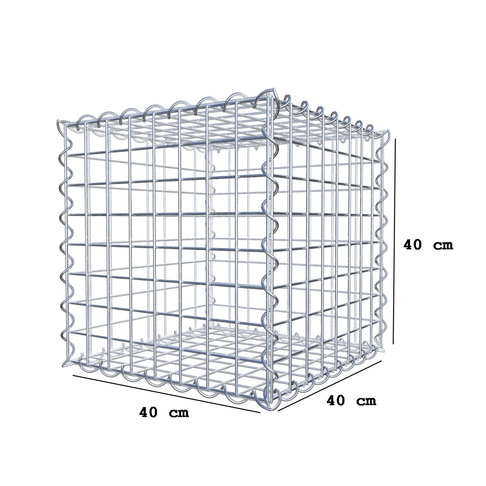 Gabion 40 cm x 40 cm x 40 cm (L x H x P), mailles 5 cm x 5 cm, spirale