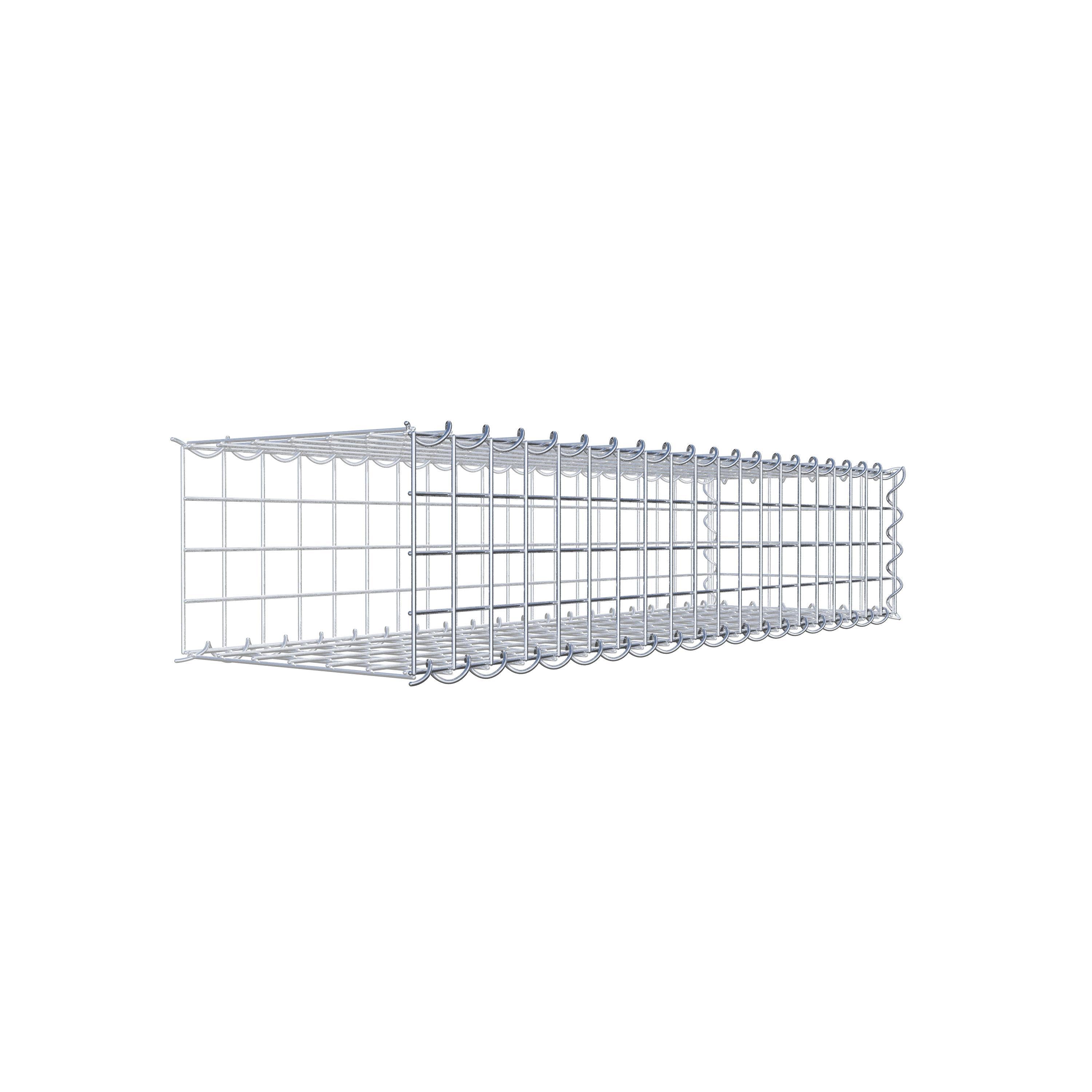 Gabião tipo 2 100 cm x 20 cm x 30 cm (C x A x P), malhagem 5 cm x 5 cm, espiral