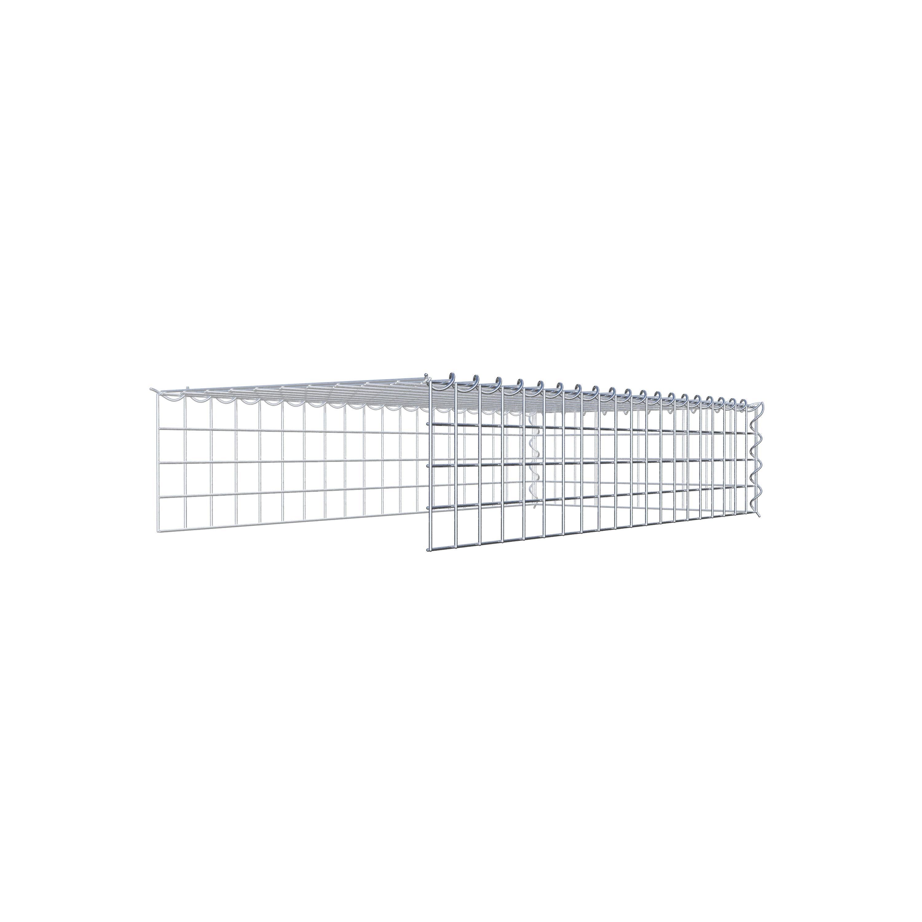 Gabião Tipo 4 100 cm x 20 cm x 50 cm (C x A x P), malhagem 5 cm x 5 cm, espiral