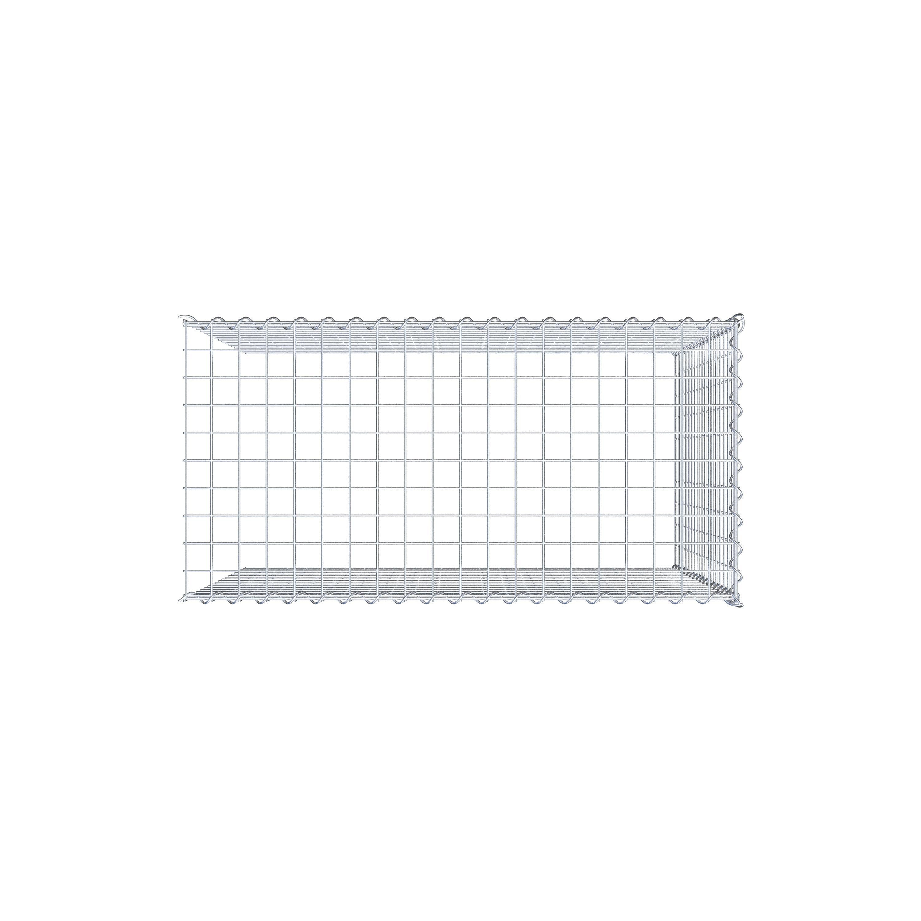 Gabbione aggiuntivo tipo 4 100 cm x 90 cm x 50 cm (L x H x P), dimensione maglia 5 cm x 5 cm, a spirale