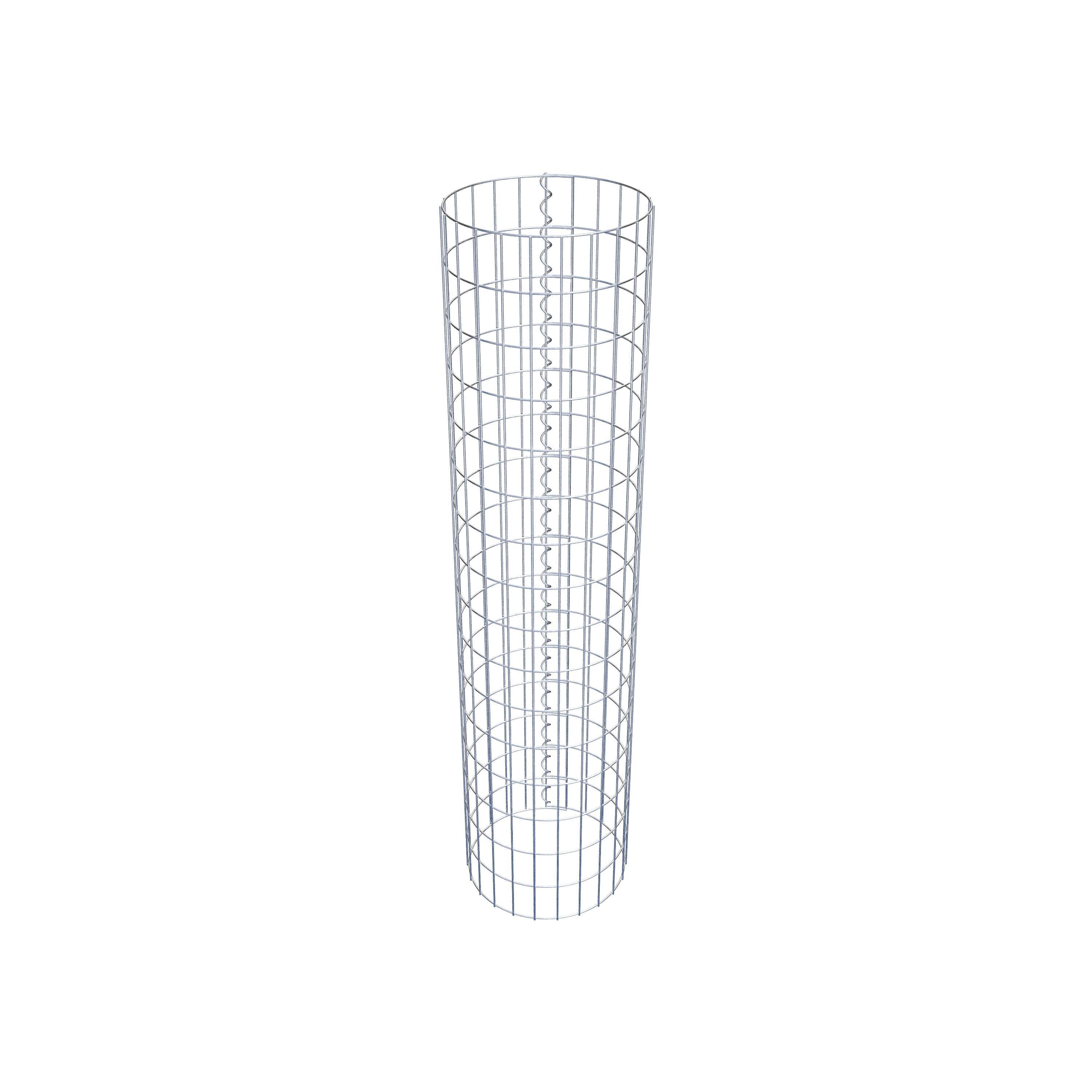 Schanskorfzuil rond 37 cm diameter, 160 cm hoogte, maaswijdte 5 cm x 10 cm