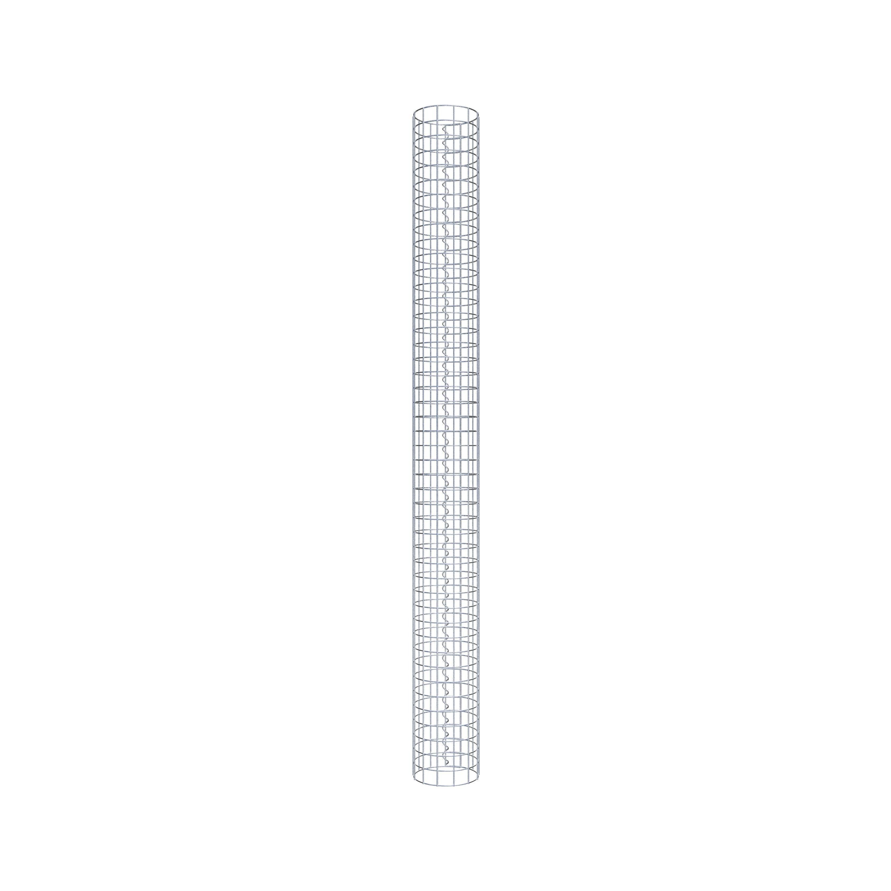 Coluna de gabião redonda 22 cm de diâmetro, 230 cm de altura, malhagem 5 cm x 5 cm