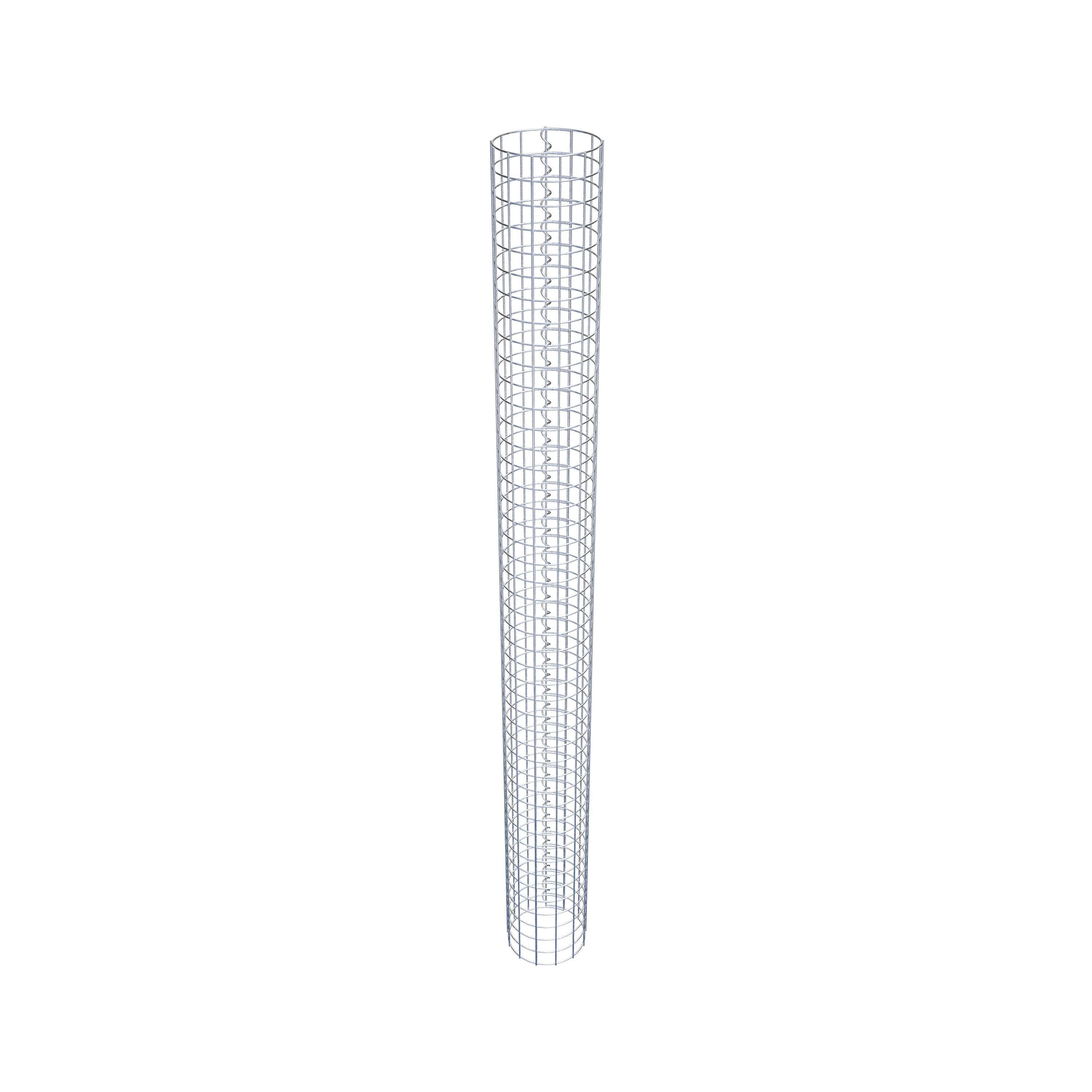 Coluna de gabião redonda 22 cm de diâmetro, 230 cm de altura, malhagem 5 cm x 5 cm