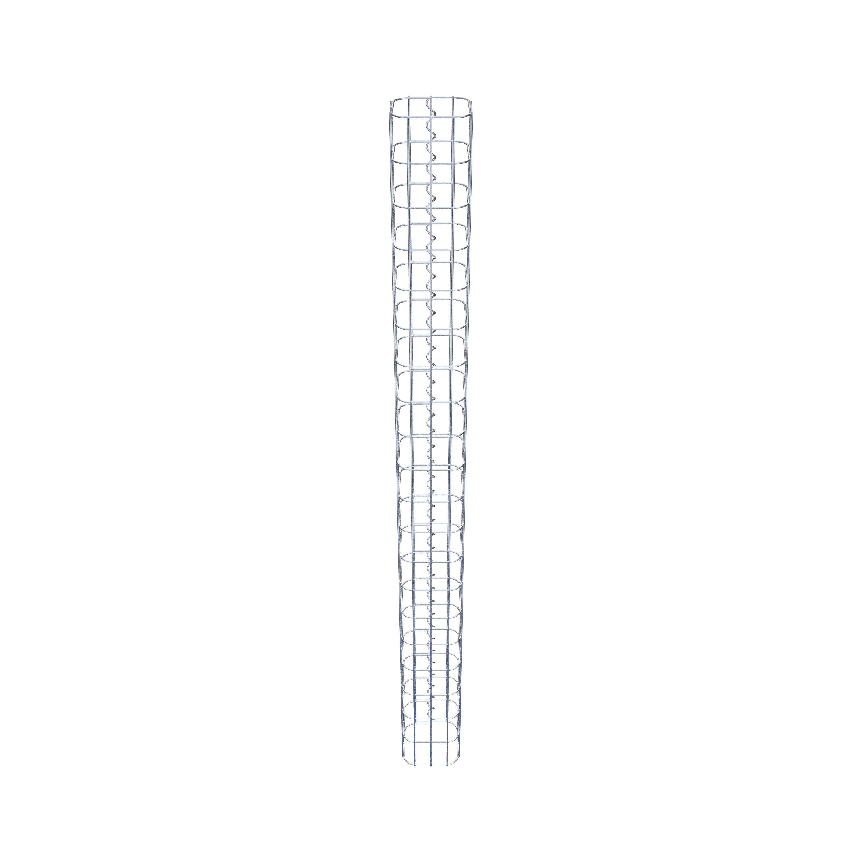 Rektangulär varmförzinkad gabionpelare, 17 cm x 17 cm, 200 cm hög, MW 5 cm x 10 cm