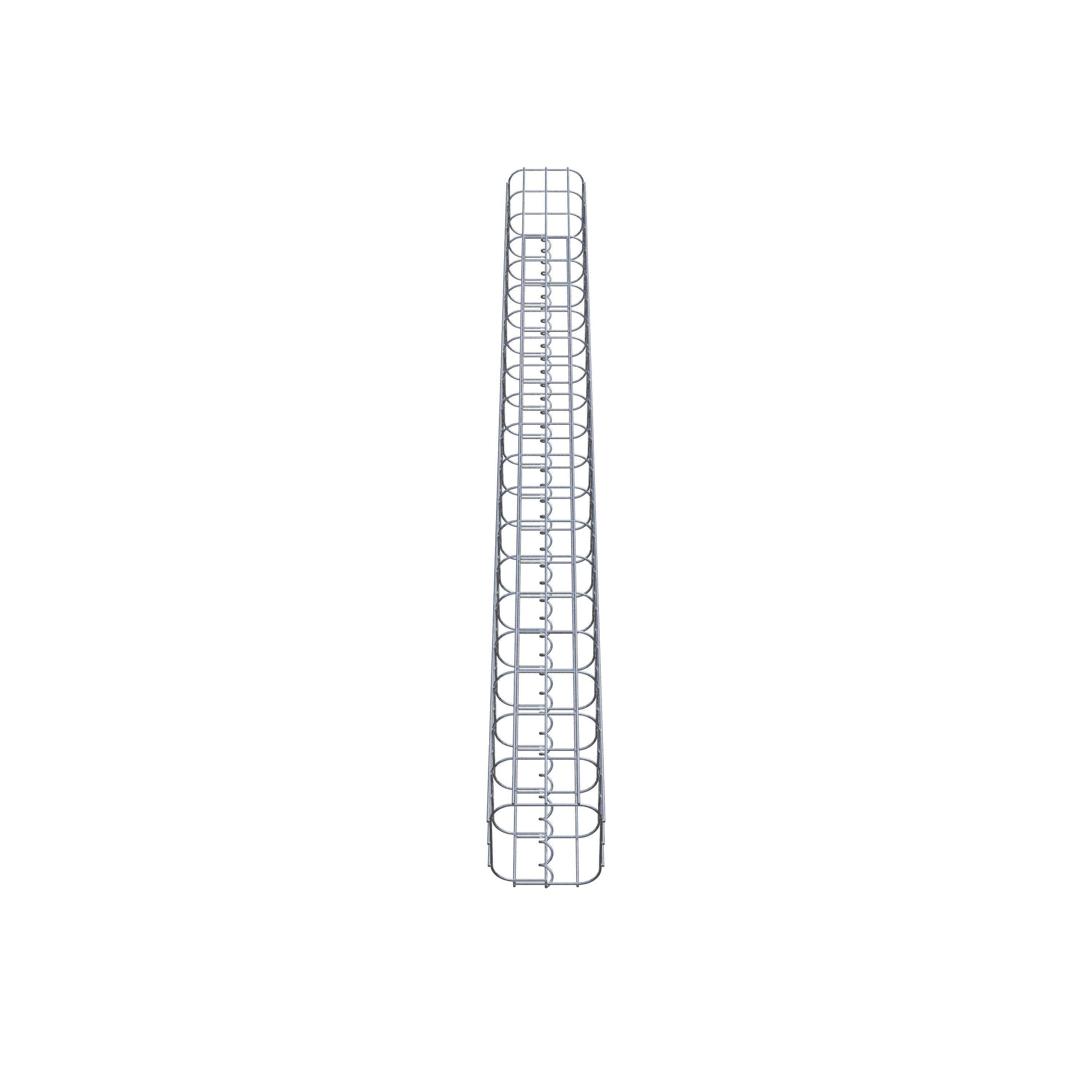 Rektangulär varmförzinkad gabionpelare, 17 cm x 17 cm, 200 cm hög, MW 5 cm x 10 cm
