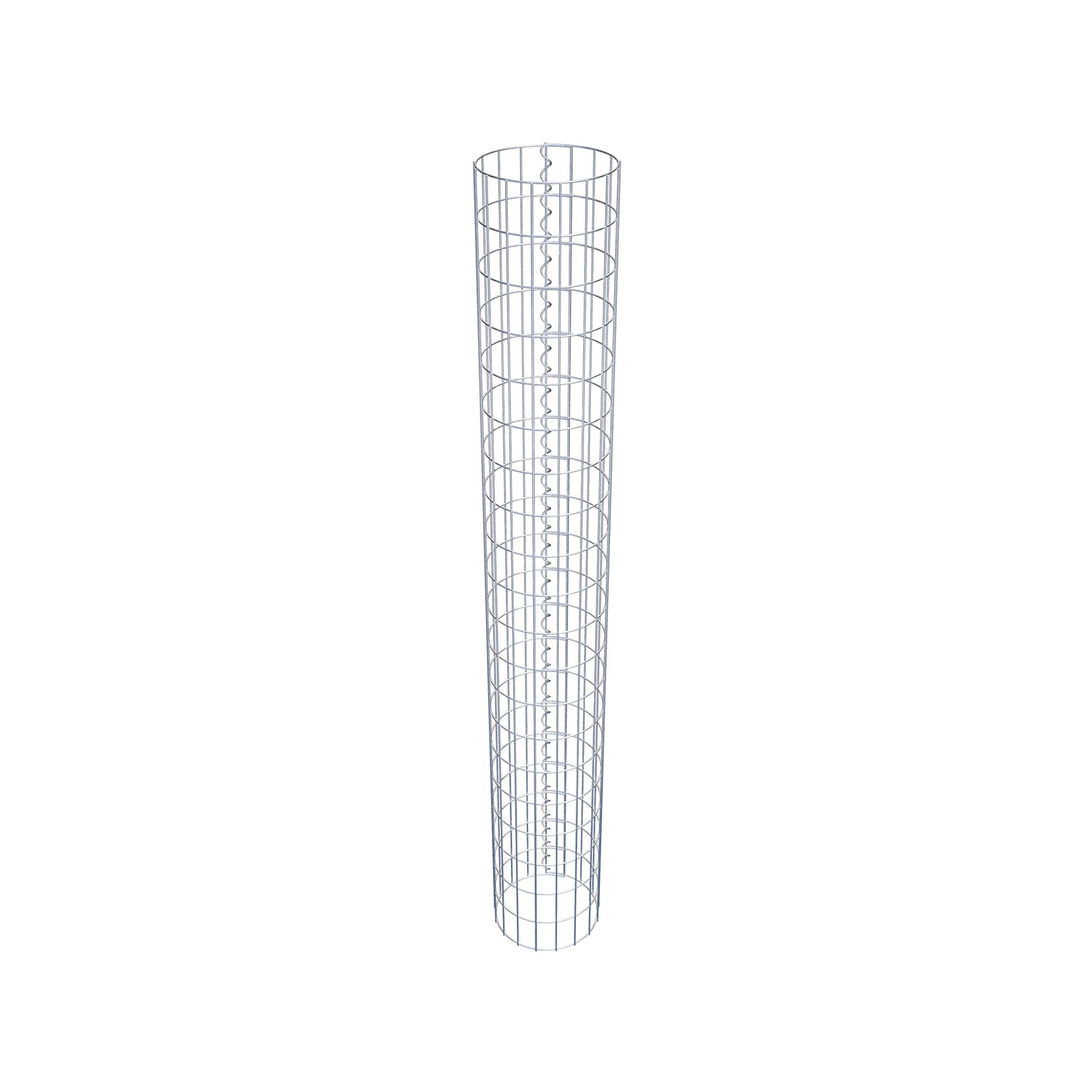 Colonna di gabbioni, rotonda, zincata a caldo, diametro 27 cm, altezza 200 cm, MW 5 cm x 10 cm