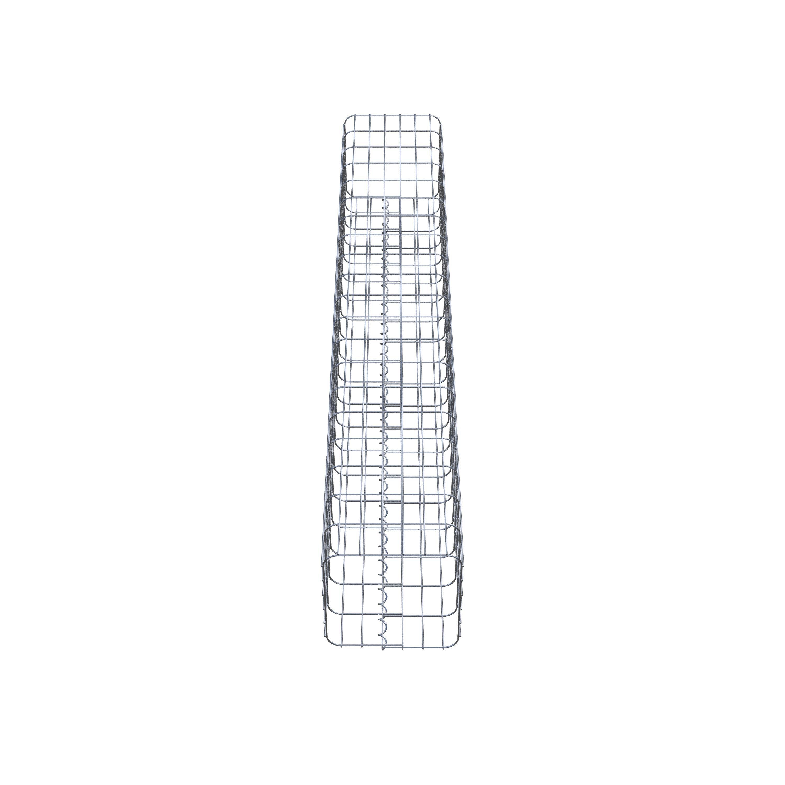 Rektangulär varmförzinkad gabionpelare, 32 cm x 32 cm, 200 cm hög, MW 5 x 10 cm