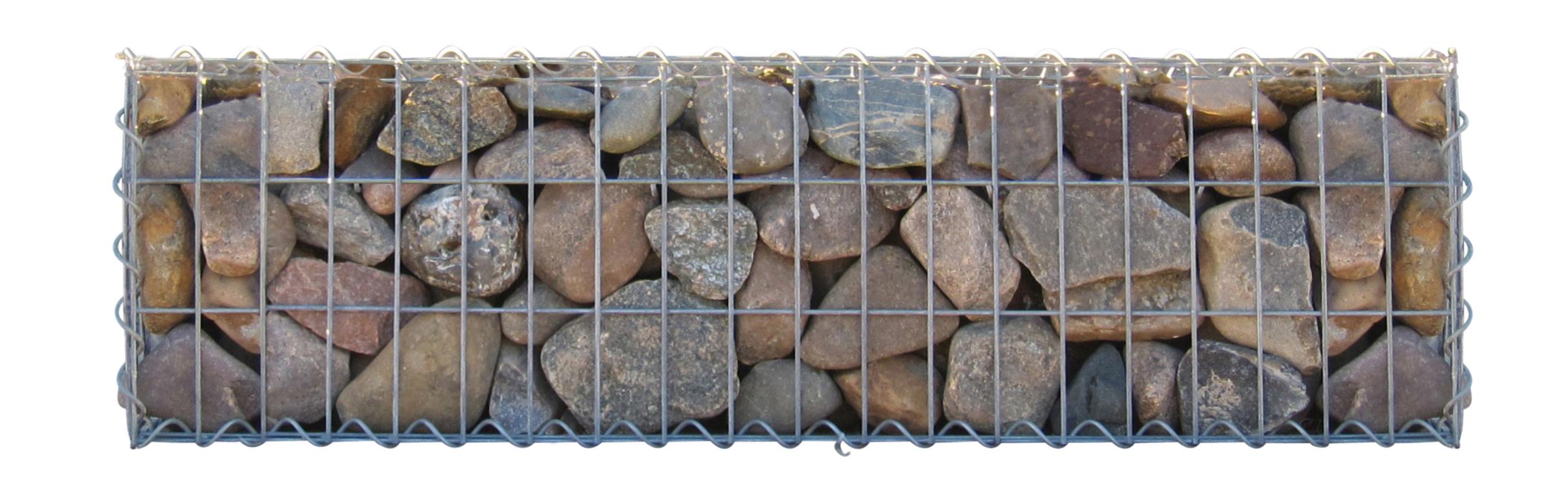 Gavión 100 cm x 30 cm x 30 cm (largo x alto x fondo), malla 5 cm x 10 cm, en espiral