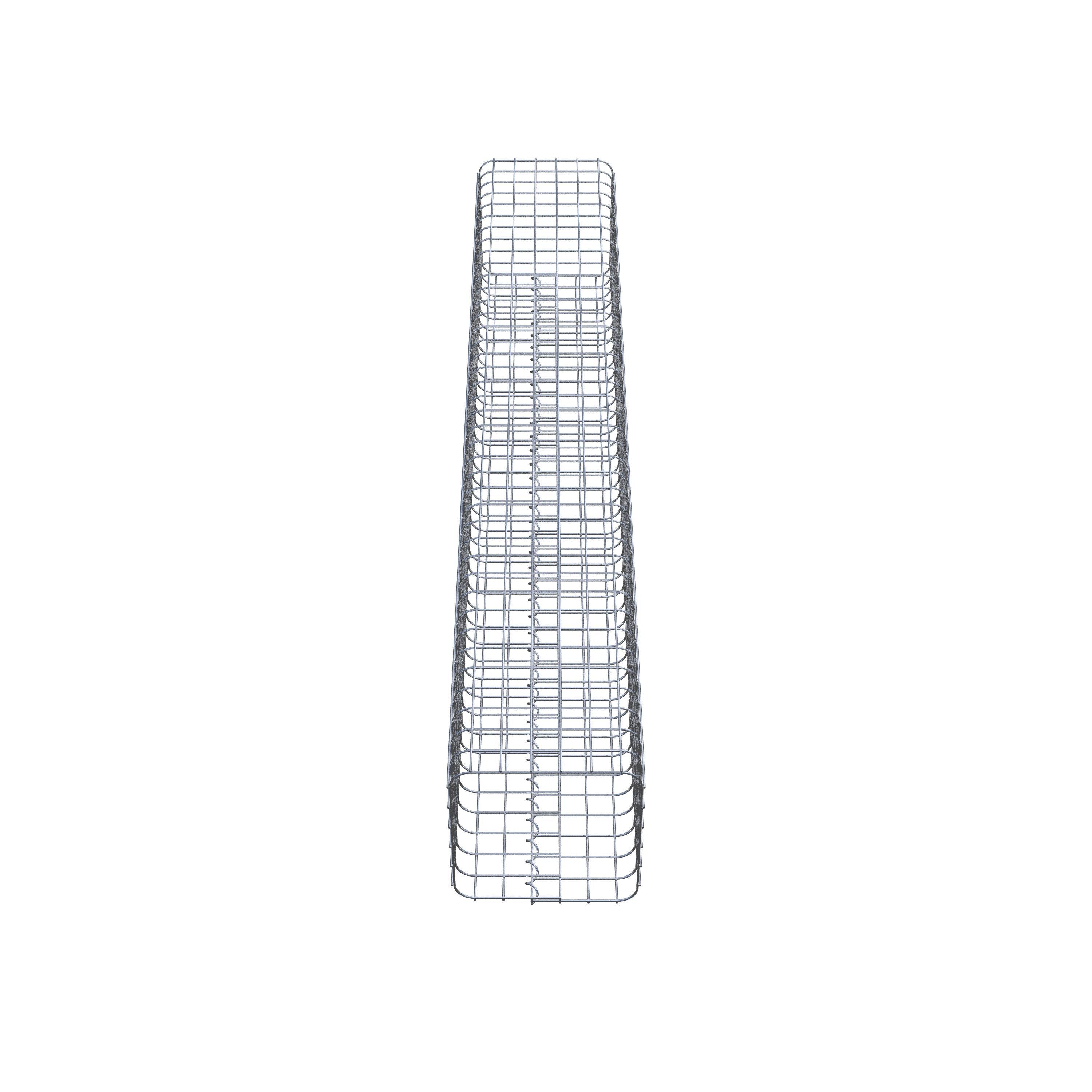 Colonna rettangolare in gabbione zincato a caldo, 32 cm x 32 cm, 200 cm di altezza, MW 5 cm x 5 cm