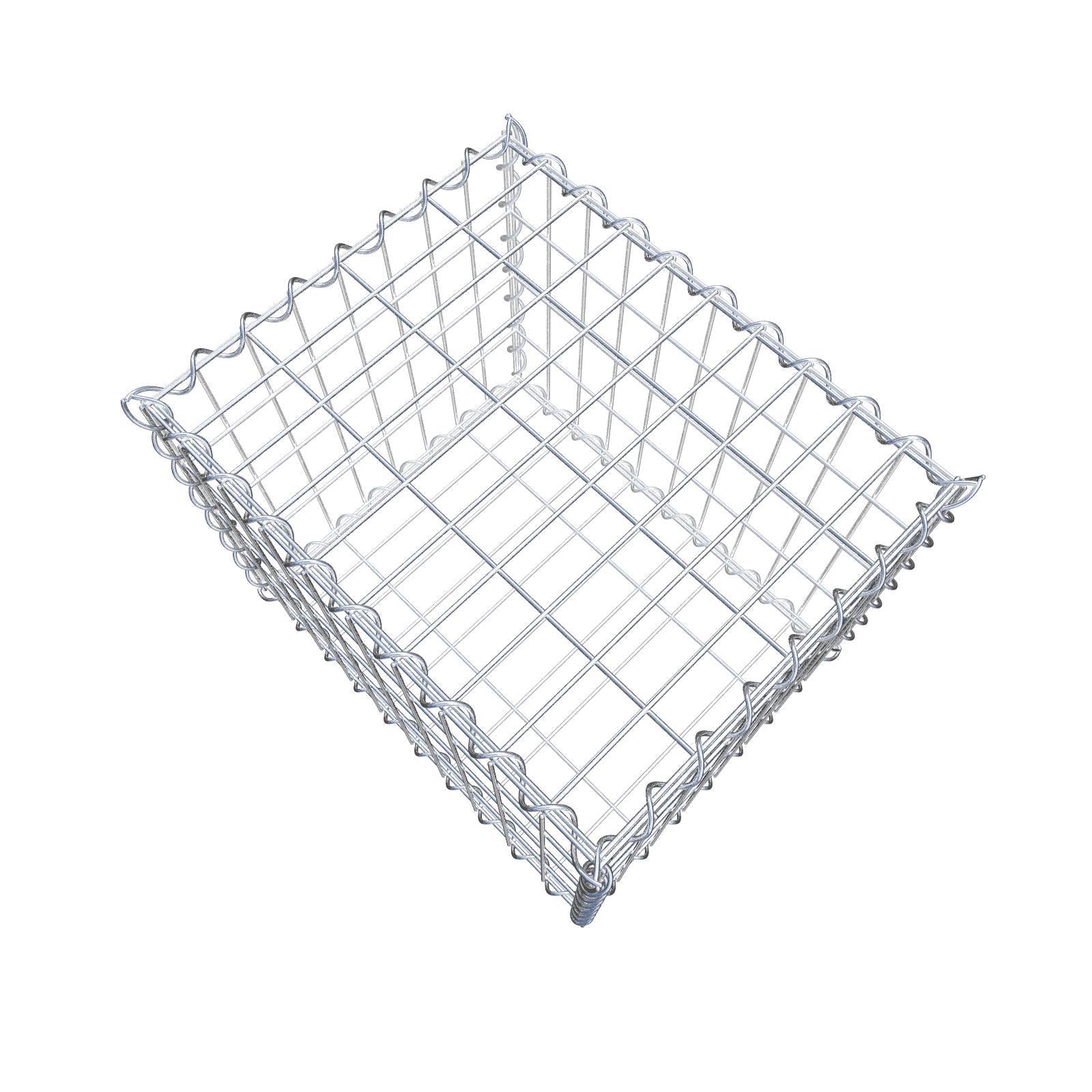 Schanskorf 50 cm x 40 cm x 40 cm (L x H x D), maaswijdte 5 cm x 10 cm, spiraalvormig