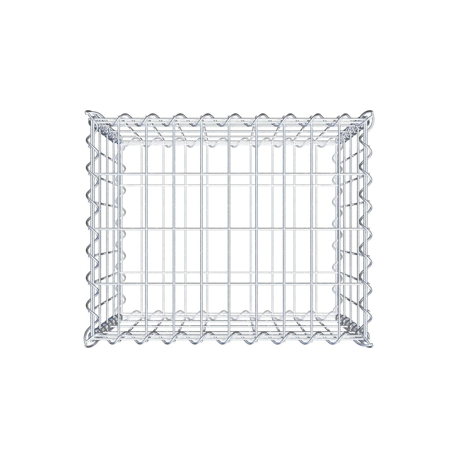 Schanskorf 50 cm x 40 cm x 40 cm (L x H x D), maaswijdte 5 cm x 10 cm, spiraalvormig