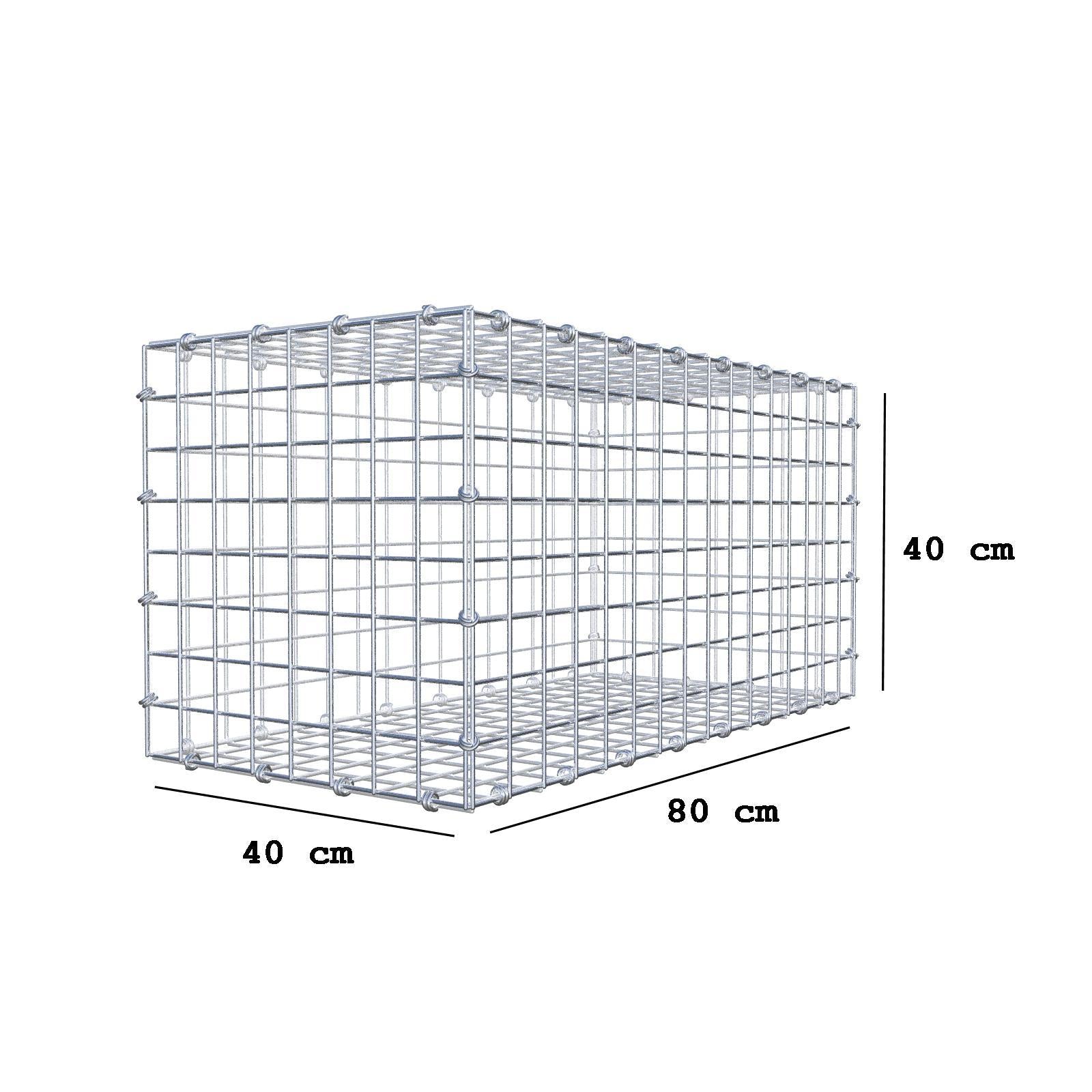 Schanskorf 80 cm x 40 cm x 40 cm (L x H x D), maaswijdte 5 x 5 cm, spiraalring