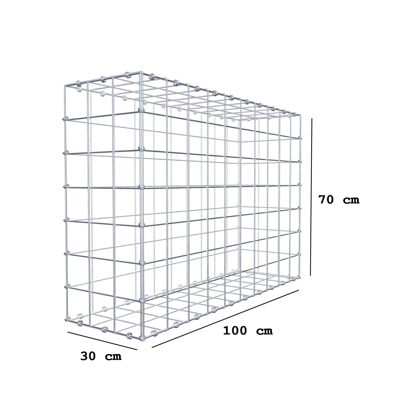 Schanskorf 100 cm x 70 cm x 30 cm (L x H x D), maaswijdte 10 x 10 cm, spiraalring