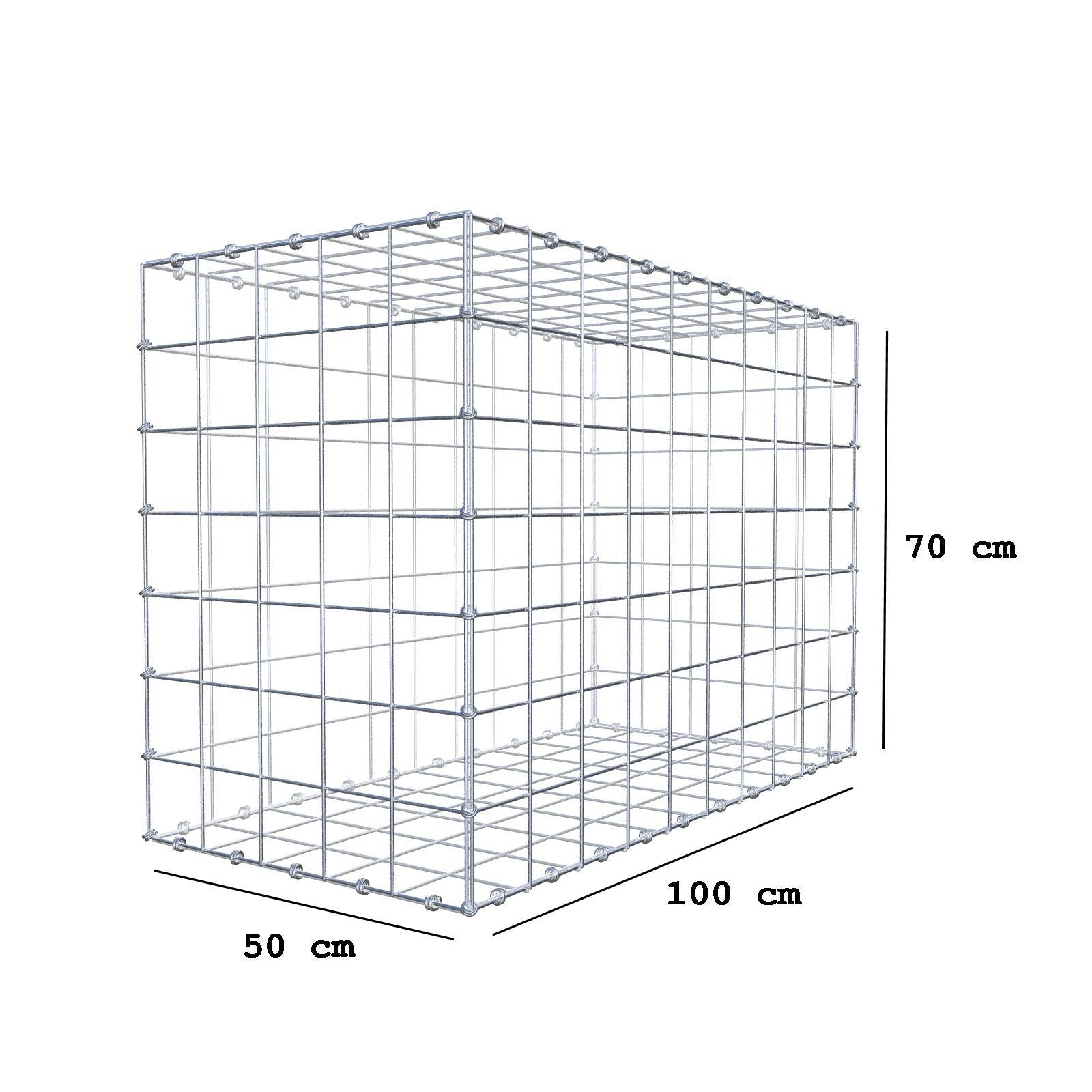 Schanskorf 100 cm x 70 cm x 50 cm (L x H x D), maaswijdte 10 x 10 cm, spiraalring