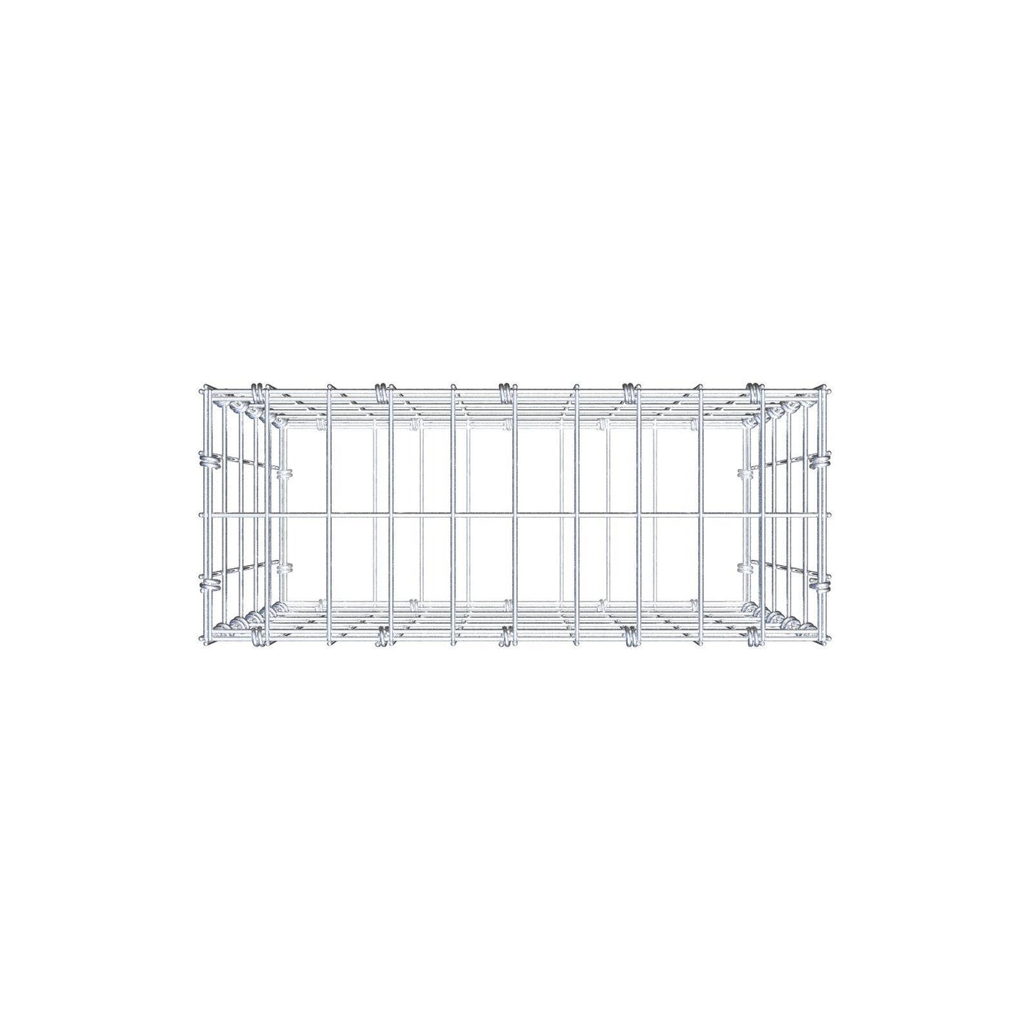 Gabião 50 cm x 50 cm x 20 cm (C x A x P), malhagem 5 x 10 cm, anel espiral