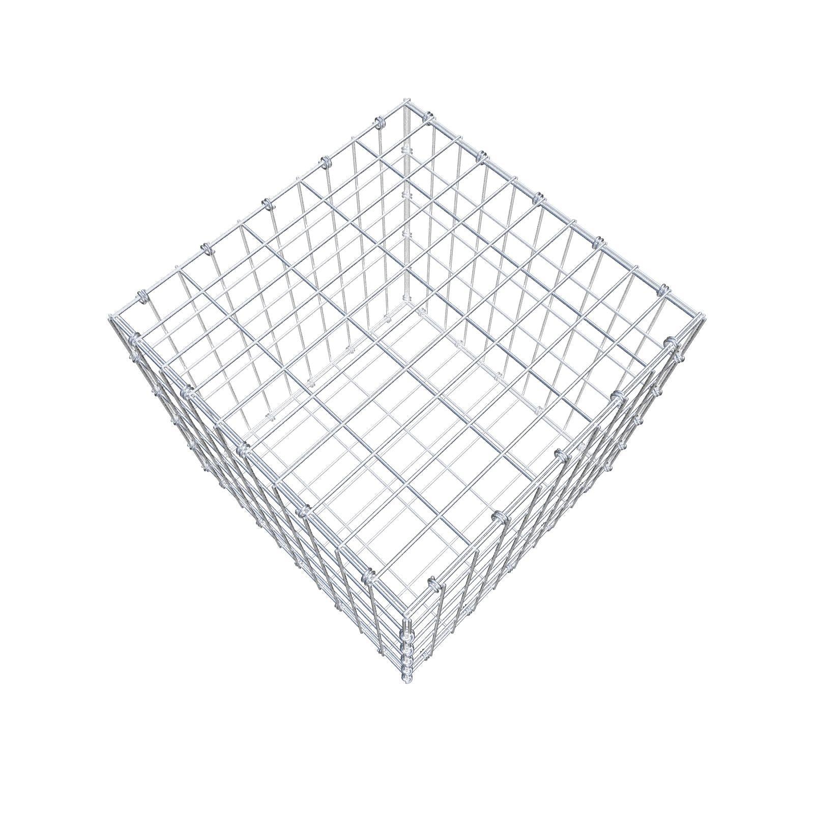 Gabione 50 cm x 50 cm x 50 cm (L x H x T), Maschenweite 5 x 10 cm, Spiralring