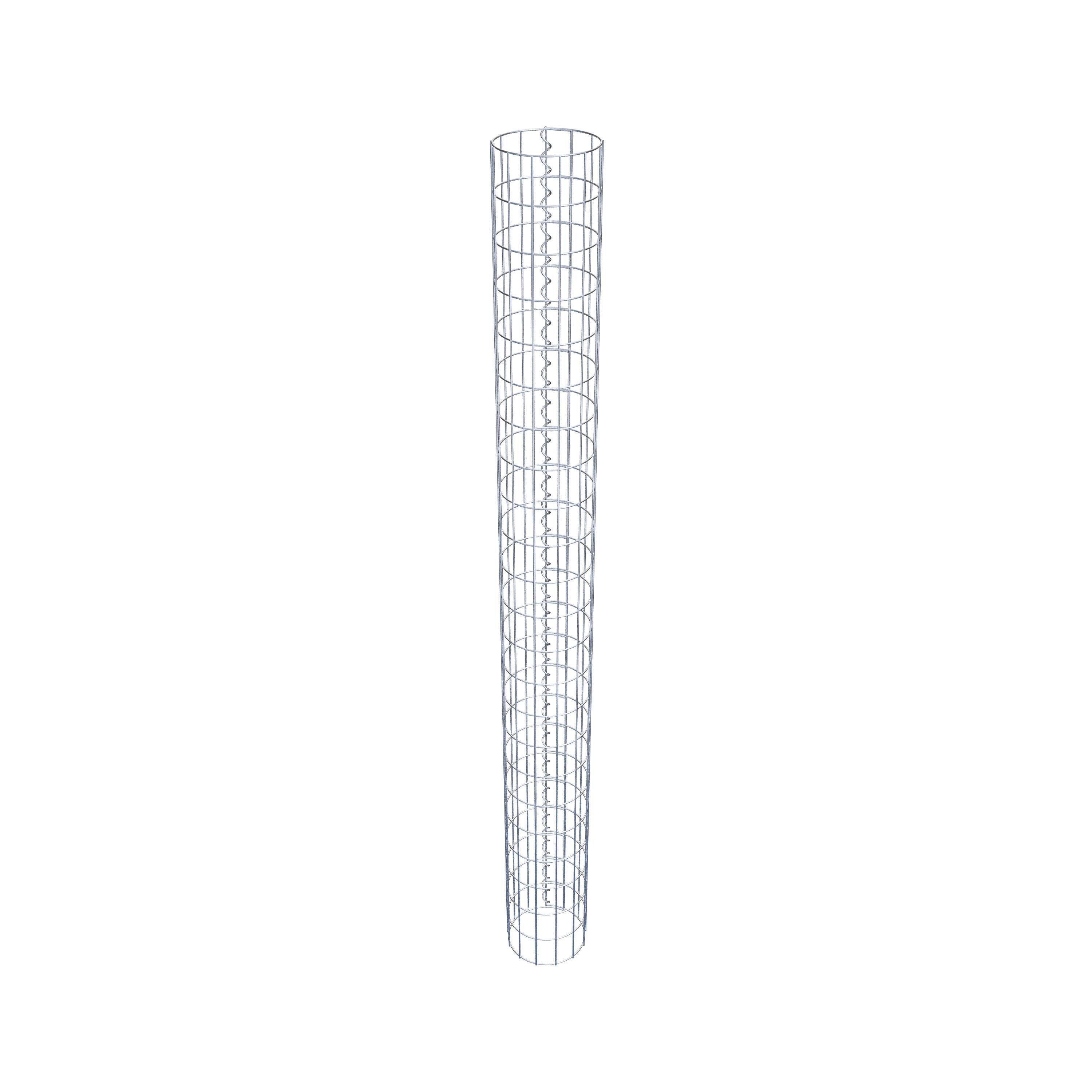 Coluna de gabião redonda 22 cm de diâmetro, 230 cm de altura, malhagem 5 cm x 10 cm