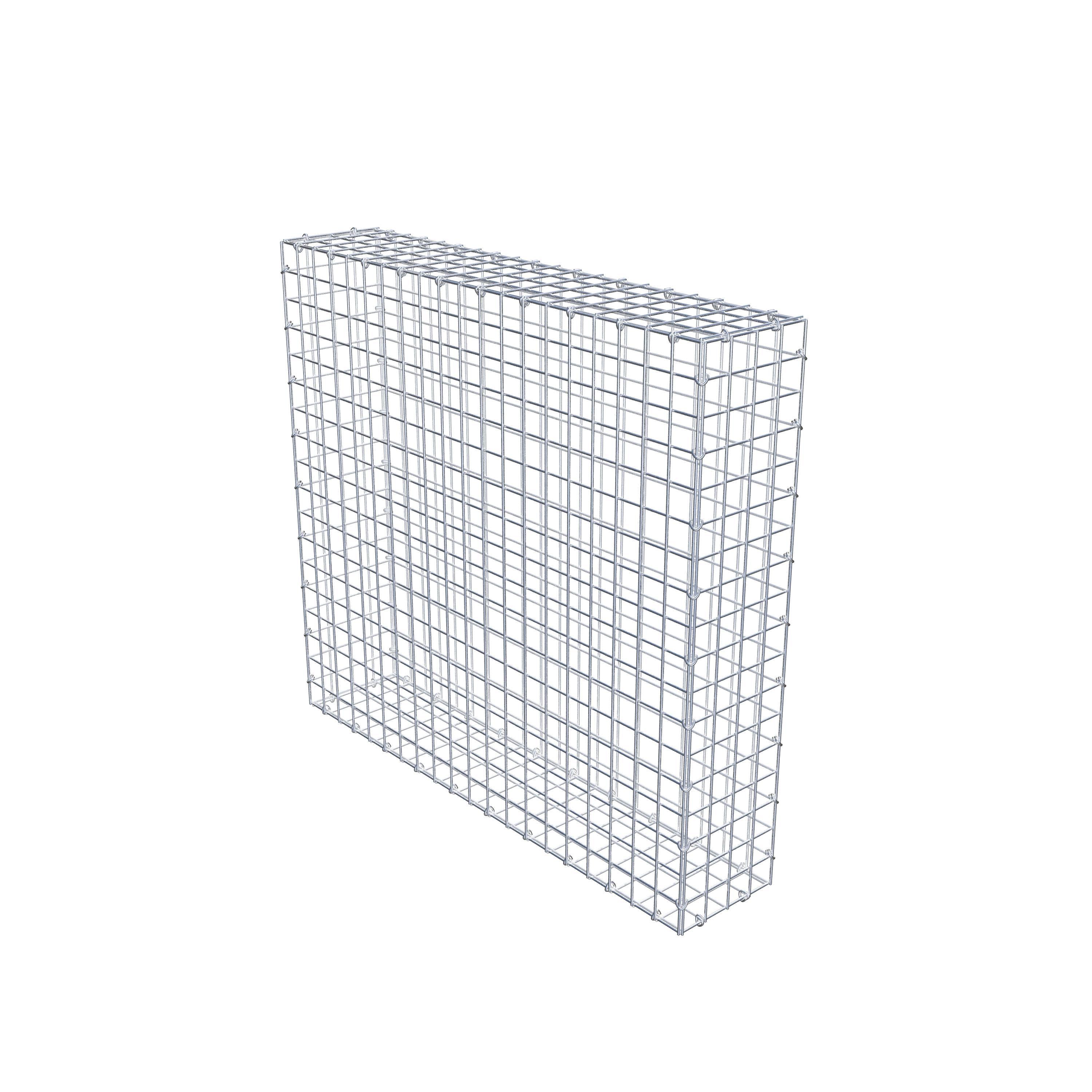 Gavión 100 cm x 90 cm x 20 cm (L x A x P), luz de malla 5 cm x 5 cm, anillo en C