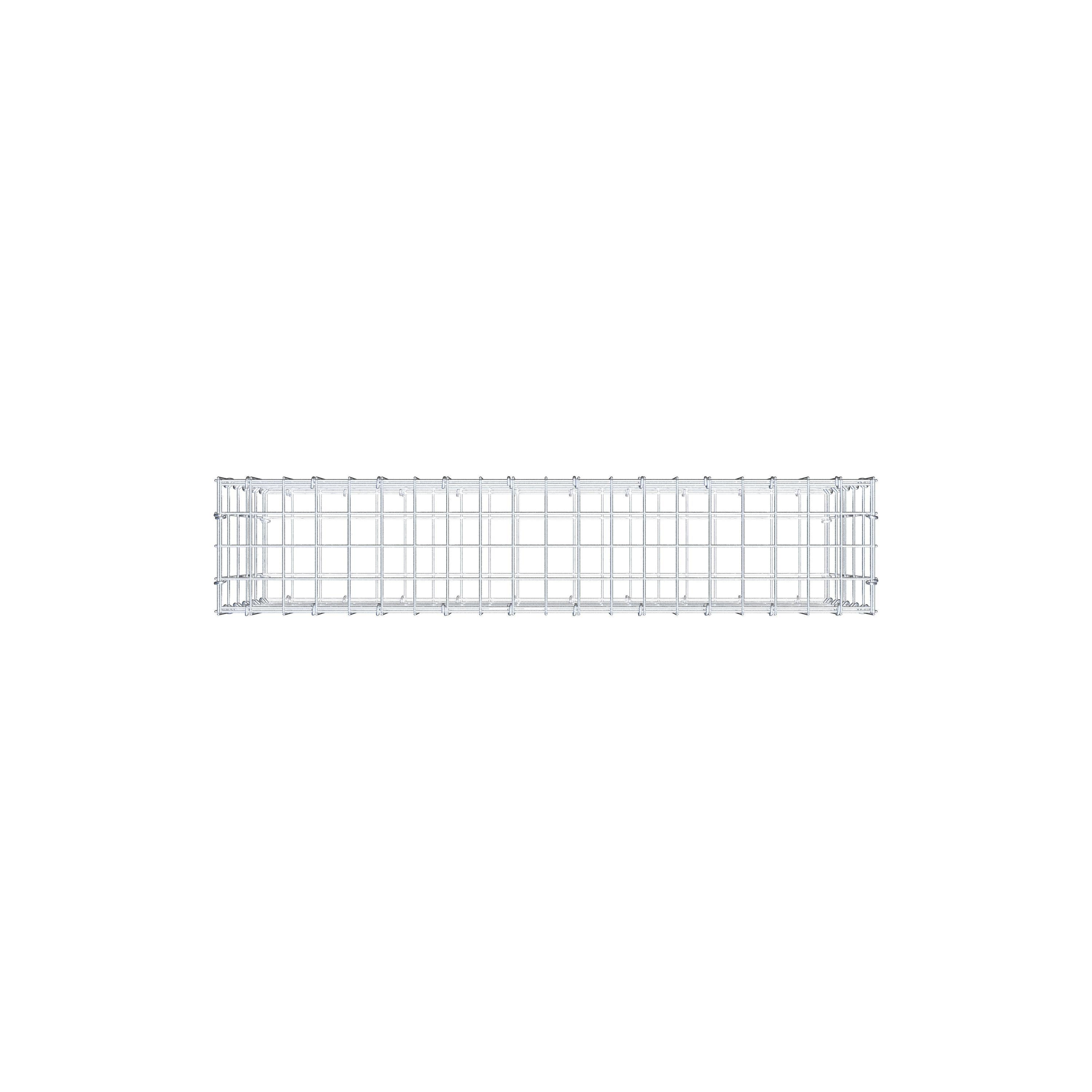 Gabião 100 cm x 50 cm x 20 cm (C x A x P), malhagem 5 cm x 10 cm, anel C